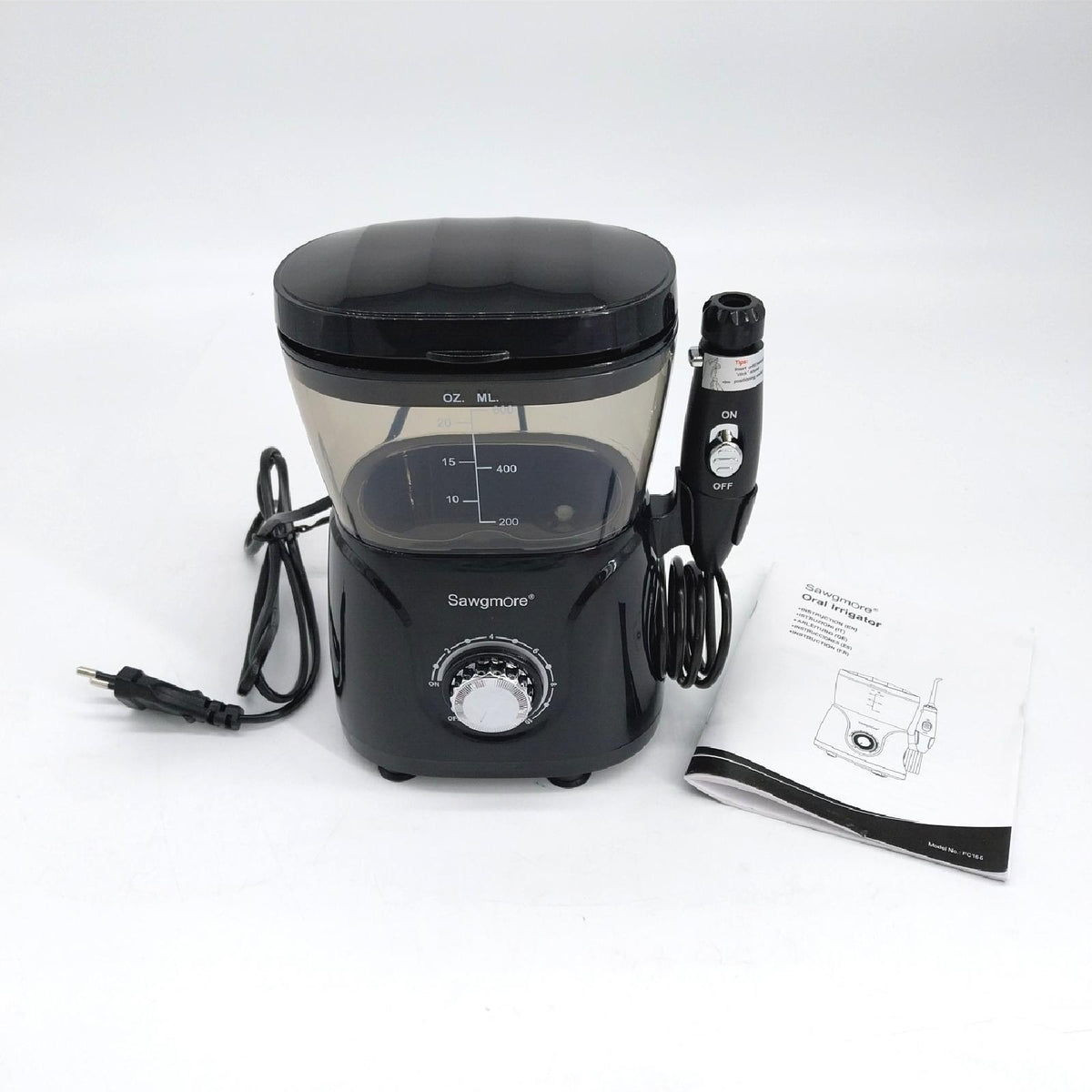 Sawgmore Elektrische Munddusche mit 10 Druckstufen 8 Düsen 600ml Wassertank Familienwasserflosser