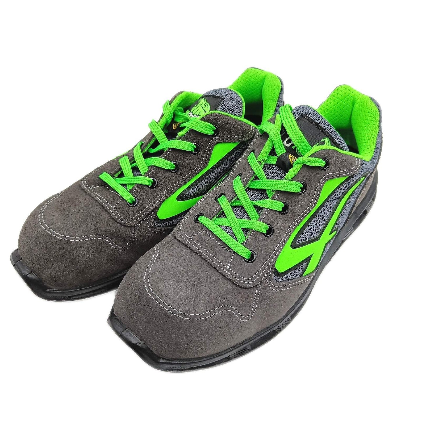 U-Power Red Lion Point, Unisex-Sicherheitsschuhe, leichte, flexible, pannensichere Lederturnschuhe, mit Infinergy-Einsatz, mit Aluminium-Zehenkappen - Grey & Green 41