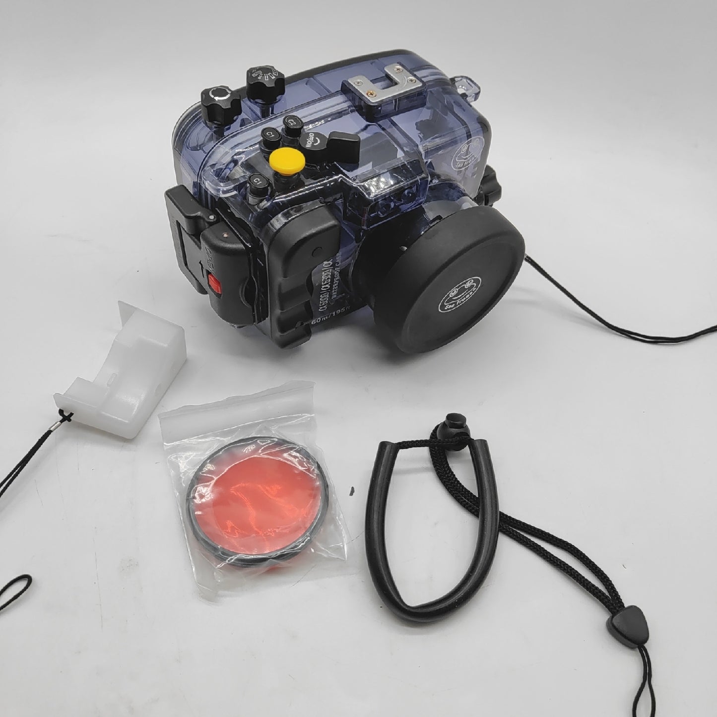 Sony Unterwasser Kamera Tasche Tauchen 195 FT60 wasserdicht robust Sea Frogs für Sony a6500 a6300 a6000