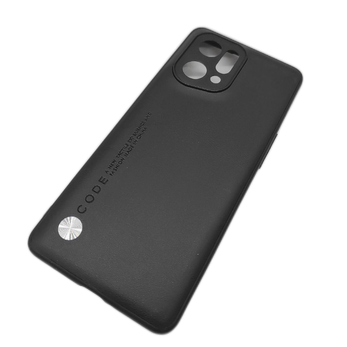 Oppo Smartphone Hülle Zubehör Find X5 TPU Kunstlederhülle Schwarz Leicht
