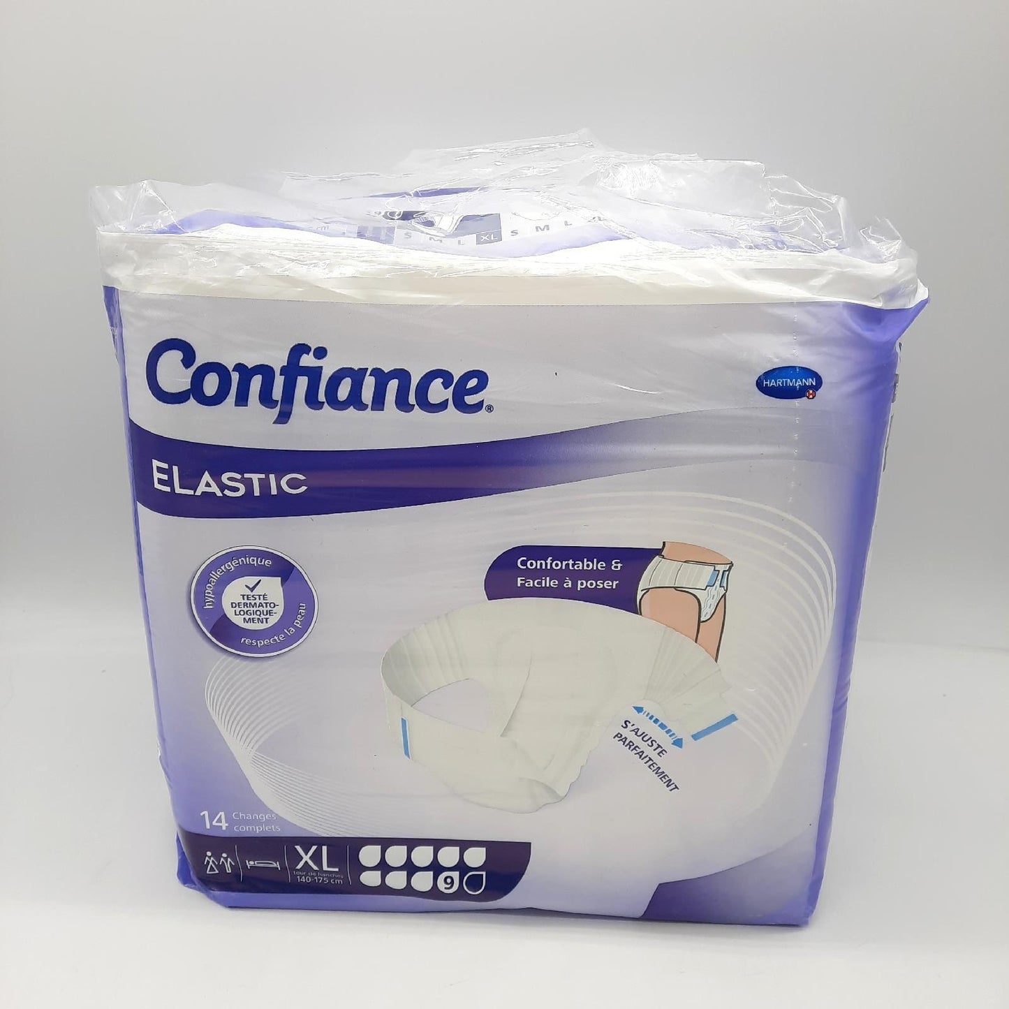 Confiance Elastic Komplettschuhe Männer Frauen Absorptionsstufe 9 Tropfen pH-hautneutral weiches Material Größe XL 14 Einheiten Essentielle