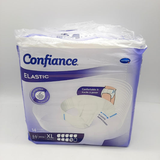 Confiance Elastic Komplettschuhe Männer Frauen Absorptionsstufe 9 Tropfen pH-hautneutral weiches Material Größe XL 14 Einheiten Essentielle