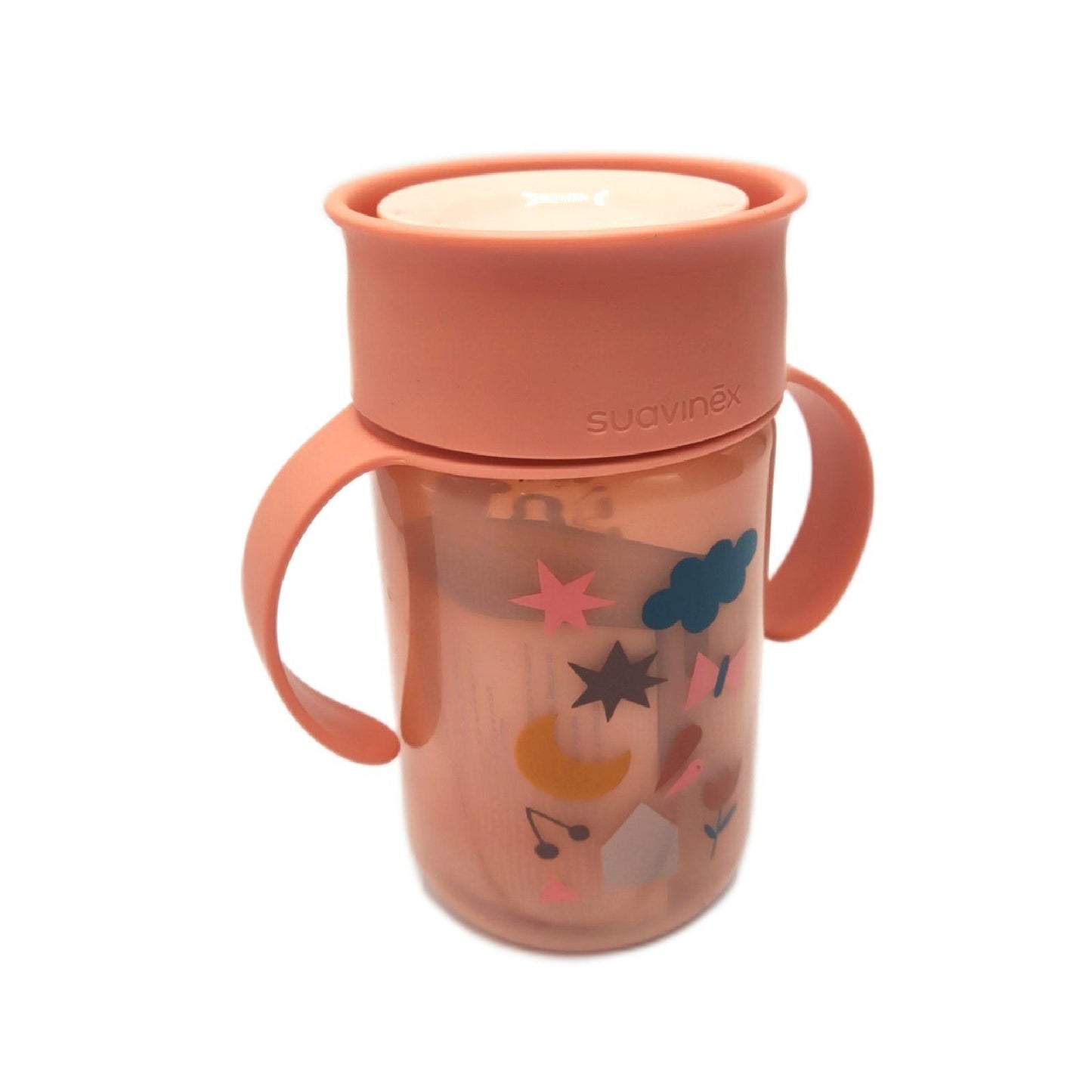 Suavinex 401196 Baby Training Cup mit Griffen und Anti-Tropf-System, 12 Monate, Forest Farbe Rosa - 340 ml - 121 g