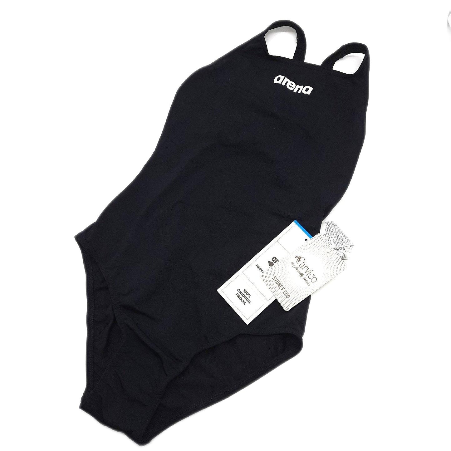 Arena Damen Badeanzug Schwimmbekleidung Team Swimsuit Black White Eleganz Stil Sportlich