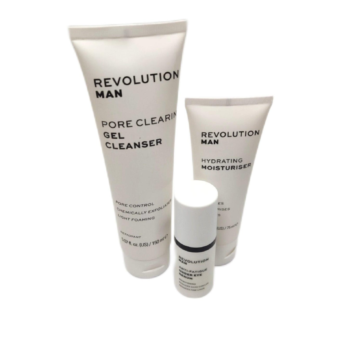 Revolution Man, ultimatives Hautpflege Essentials Geschenkset für Männer, inklusive Gesichtsreiniger, Feuchtigkeitscreme und Augenserum