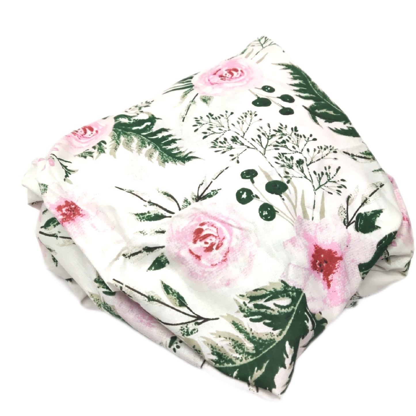 Medi Partners Spannbettlaken 60x120 Baby Bettlaken Kinderbett Spannbetttuch 100% Baumwolle - Fitted Kinder Sheet Bettwäsche Babymatratze Schlafsack Babybett (Pinke Blumen)