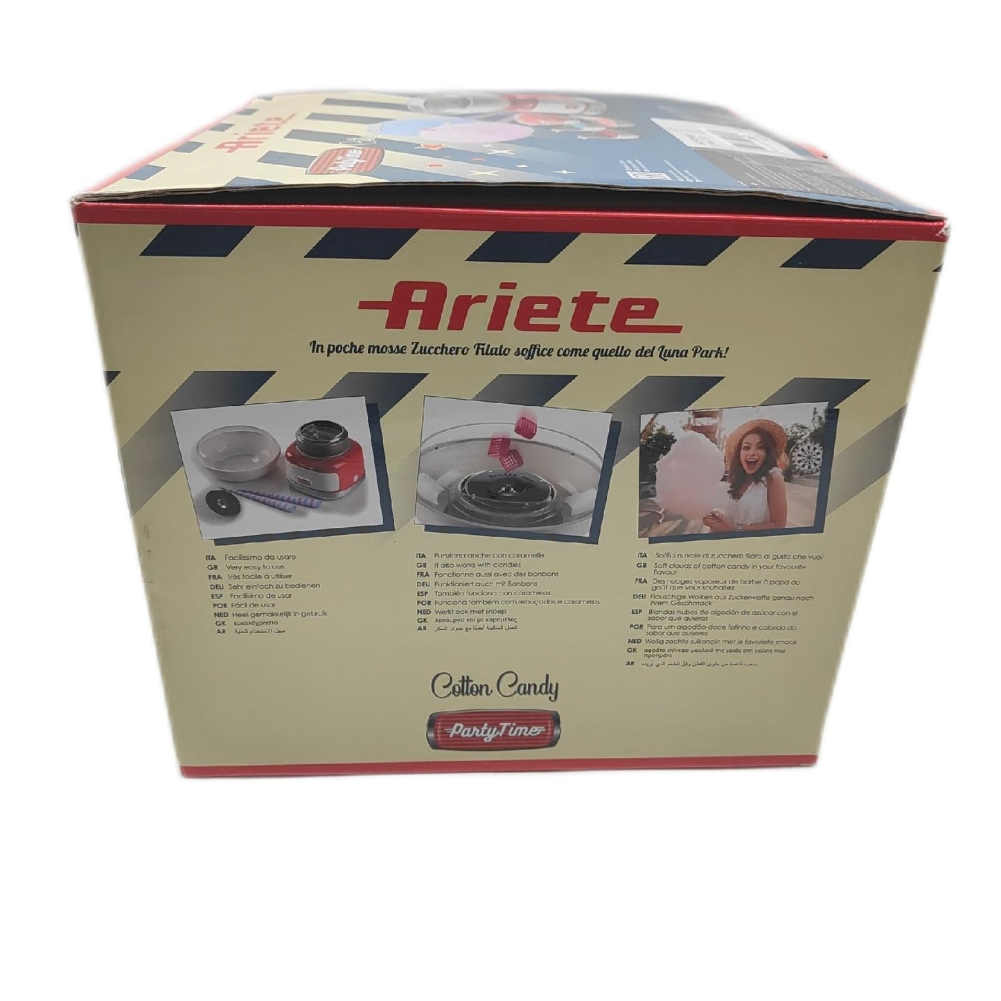 Ariete Zuckerwattemaschine Küchengeräte 450 Watt rot Spaß beim Kochen Zuckerwatte