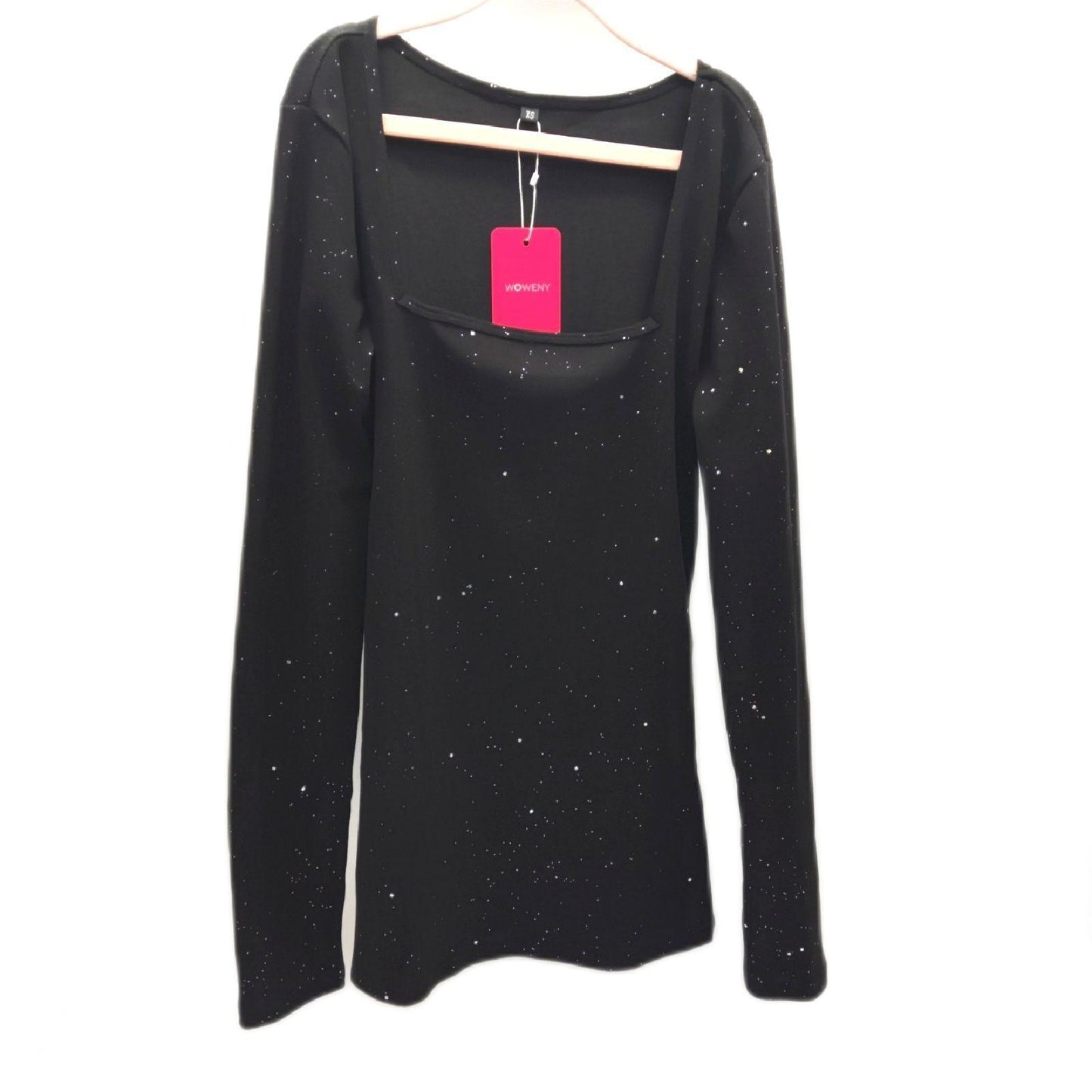 WOWENY Thermo Oberteil Damen Pullover Wintermode Eckiger Ausschnitt warm bequem