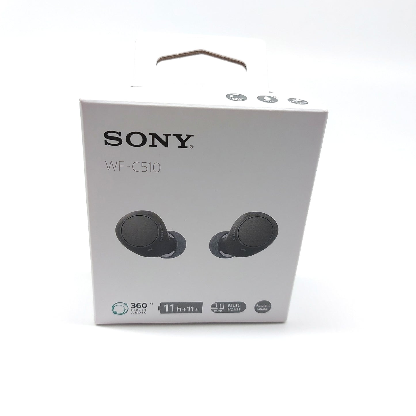 Sony In Ear Bluetooth Ohrhörer Kabellose Kopfhörer WF C510 Schwarz 22 Stunden Akku IPX4 Wasserfest Multipoint Mikrofon
