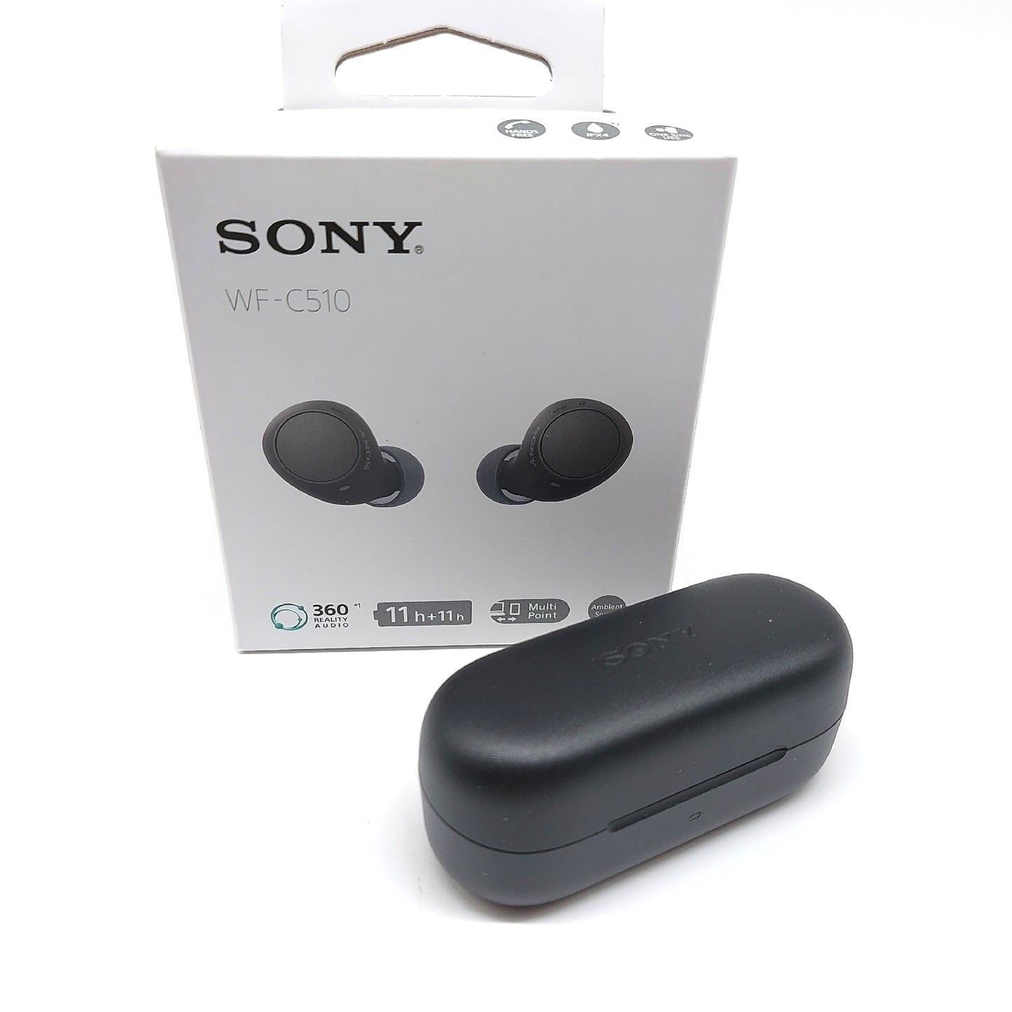 Sony In Ear Bluetooth Ohrhörer Kabellose Kopfhörer WF C510 Schwarz 22 Stunden Akku IPX4 Wasserfest Multipoint Mikrofon