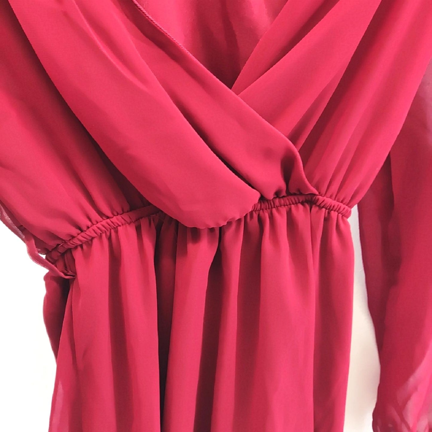 TRENDYOL Damen Midi Ruffle Hem Fitted Dress, Bordeaux, 38 EU