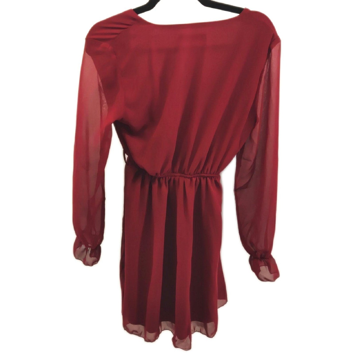 TRENDYOL Damen Midi Ruffle Hem Fitted Dress, Bordeaux, 38 EU