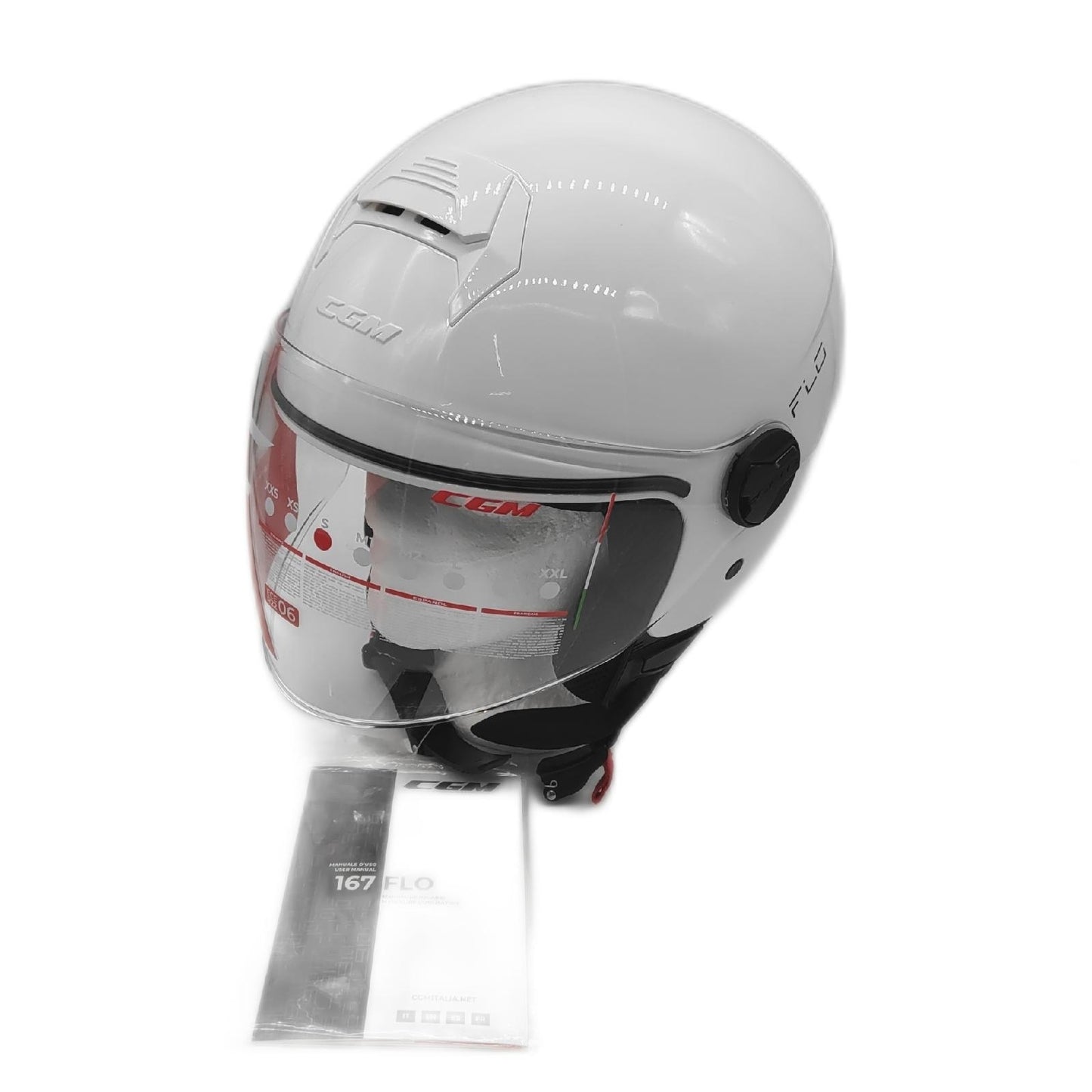 CGM Jethelm Schutzhelm Motorrad Zubehör Mono Weiß 167A für Skater Größe S