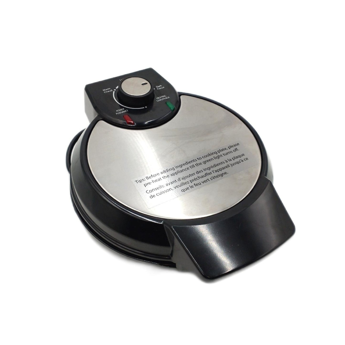 Amazon Basics Belgisches Waffeleisen runder 20cm Keramik-Antihaftplatte Waffle