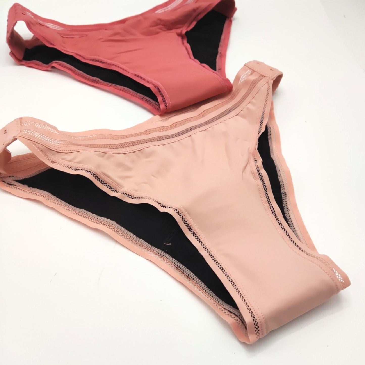 Beppy Panties CORAL (Pink/Rosa) 2 Menstruations-Slips - Periodenslips, mit Clips verstellbar, seitlich öffnen - für mehr Freiheit und Komfort während der Periode (XS)