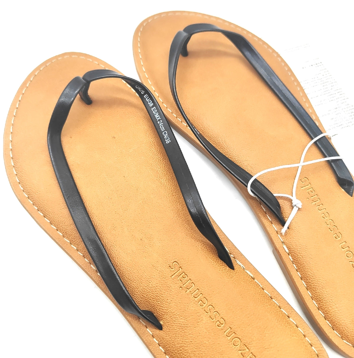 Amazon Essentials SANDAL Damen Zehentrenner Flip Flop Sandale Schwarz Gr 375 EU