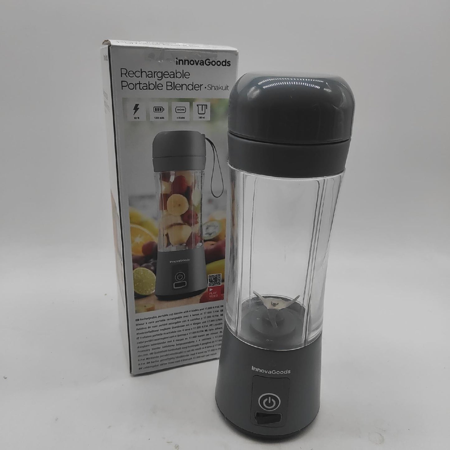 InnovaGoods Standmixer Küchengeräte Shakuit Wiederaufladbar Tragbar Grau