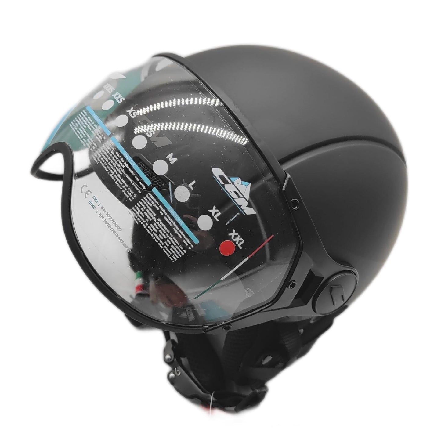 CGM Skihelm Sportausrüstung Winter Schutz Schwarz Grau Passform XXL 61 cm leicht und sicher