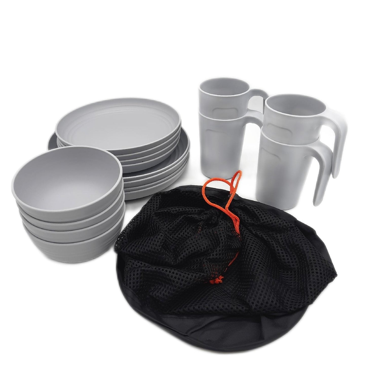 Odoland Geschirr Set Campinggeschirr Outdoor Geschirr Set 4 Teile wiederverwendbar unzerbrechlich langlebig