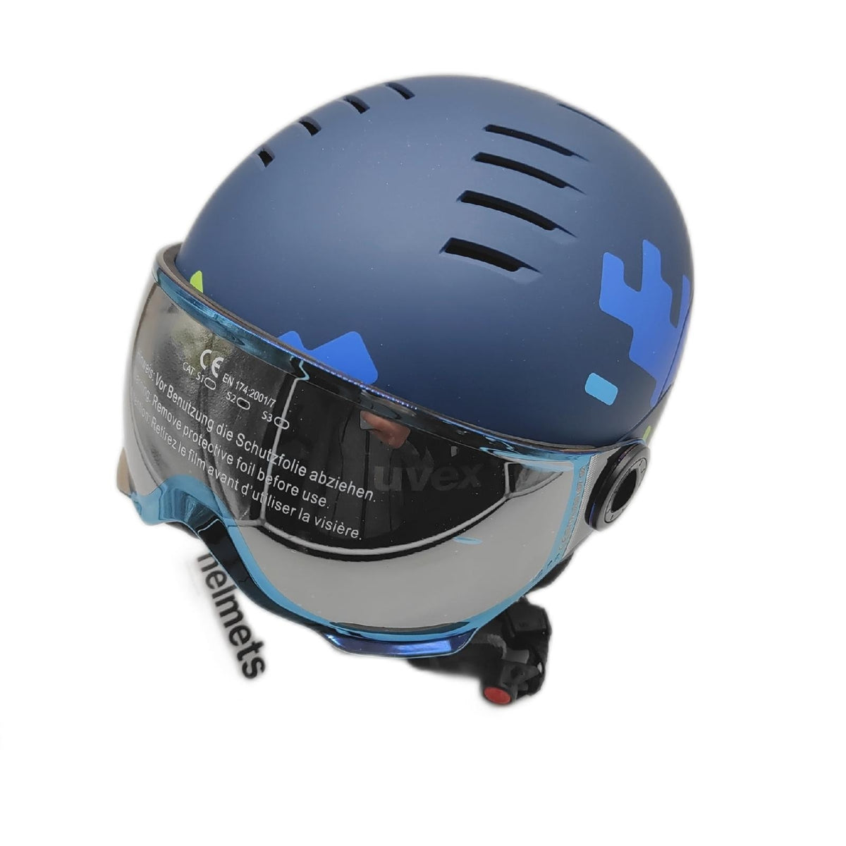 Uvex Skihelm Kinder Schutzbekleidung Rocket jr Schneeoptimiert Schutzschild Visier Kategorie