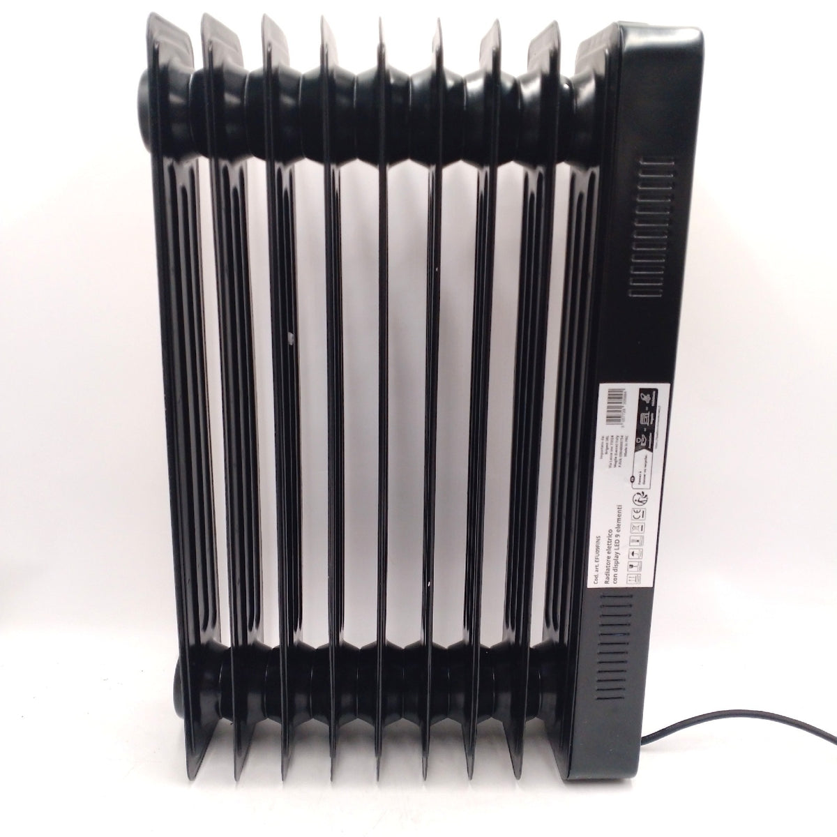 White Elektrischer Ölradiator  9 Elemente  220 V  Fernbedienung inklusive  Touch-Funktion  helles LED-Display  Elektroheizung mit Rädern