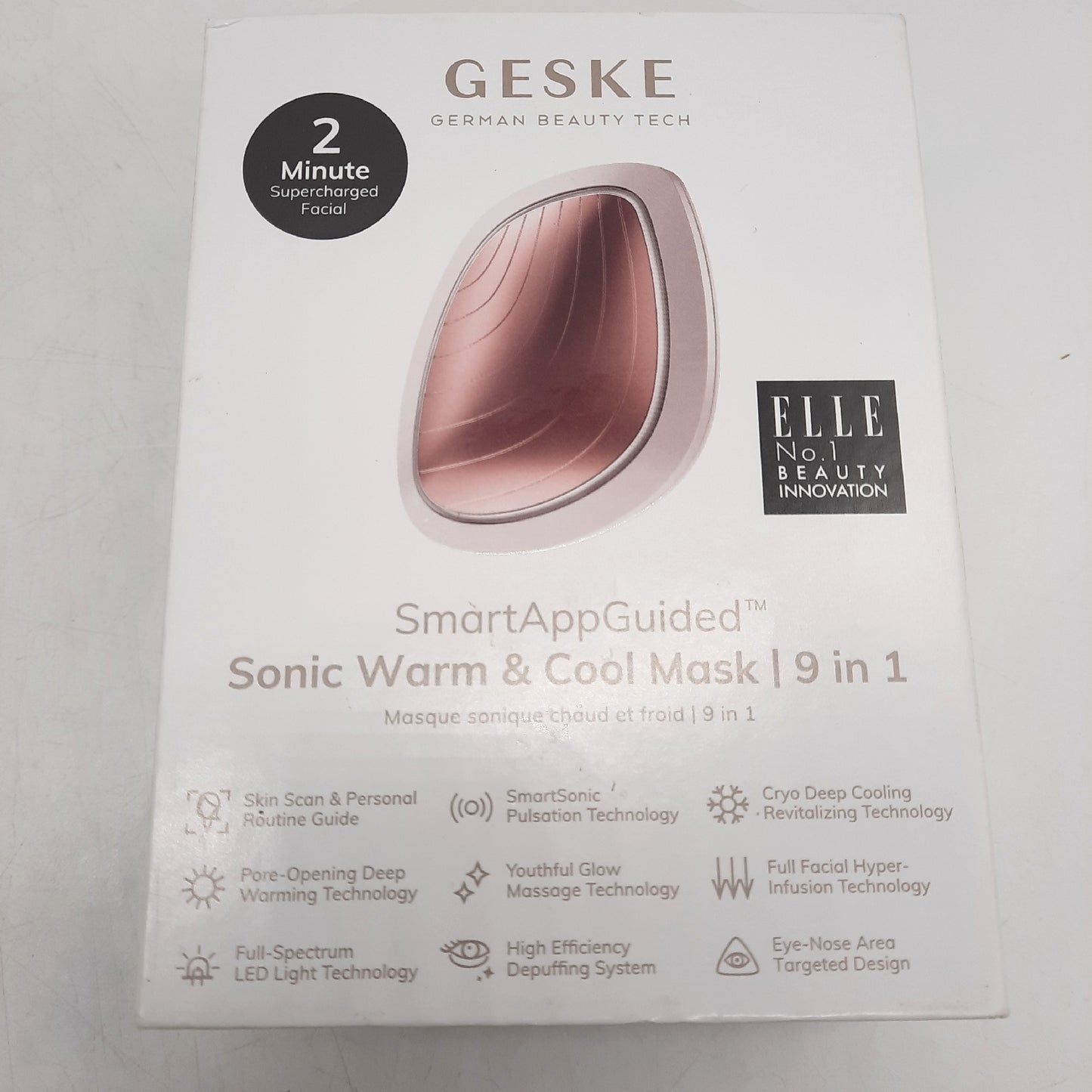 GESKE LED Gesichtsmaske Beauty Gerät SmartAppGuided Sonic Warm n Cool 9 in