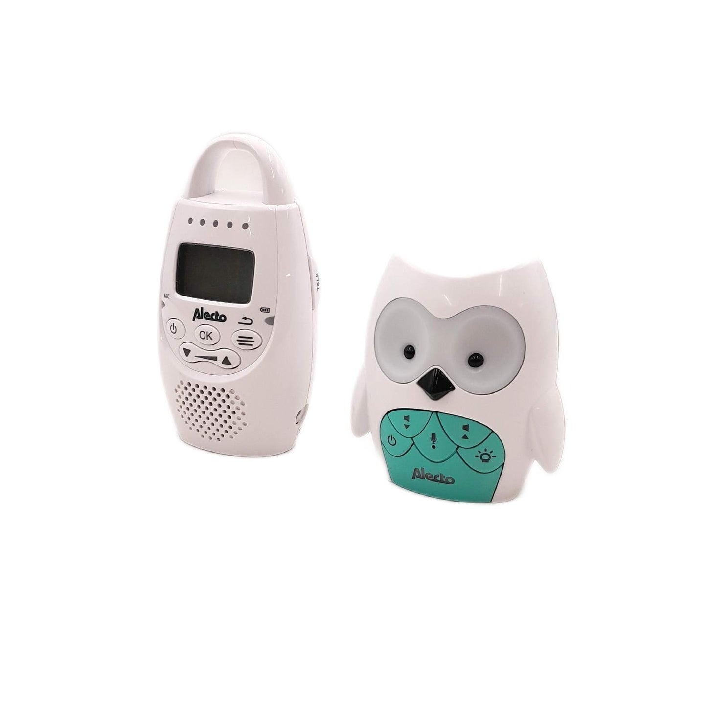 Alecto DBX-84 Eco DECT Digitales Babyphone hohe Reichweite bis zu 300 m. (100% störungsfrei), Gegensprechfunktion, Nachtlicht, LED-Geräuschanzeige und 5 Schlaflieder