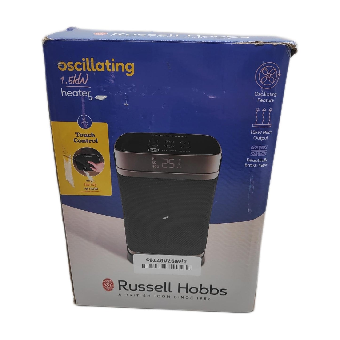Russell Hobbs Heizgerät Raumklima Space Heater Schwarz Gold 1500W Oszillierend Portable Heizung