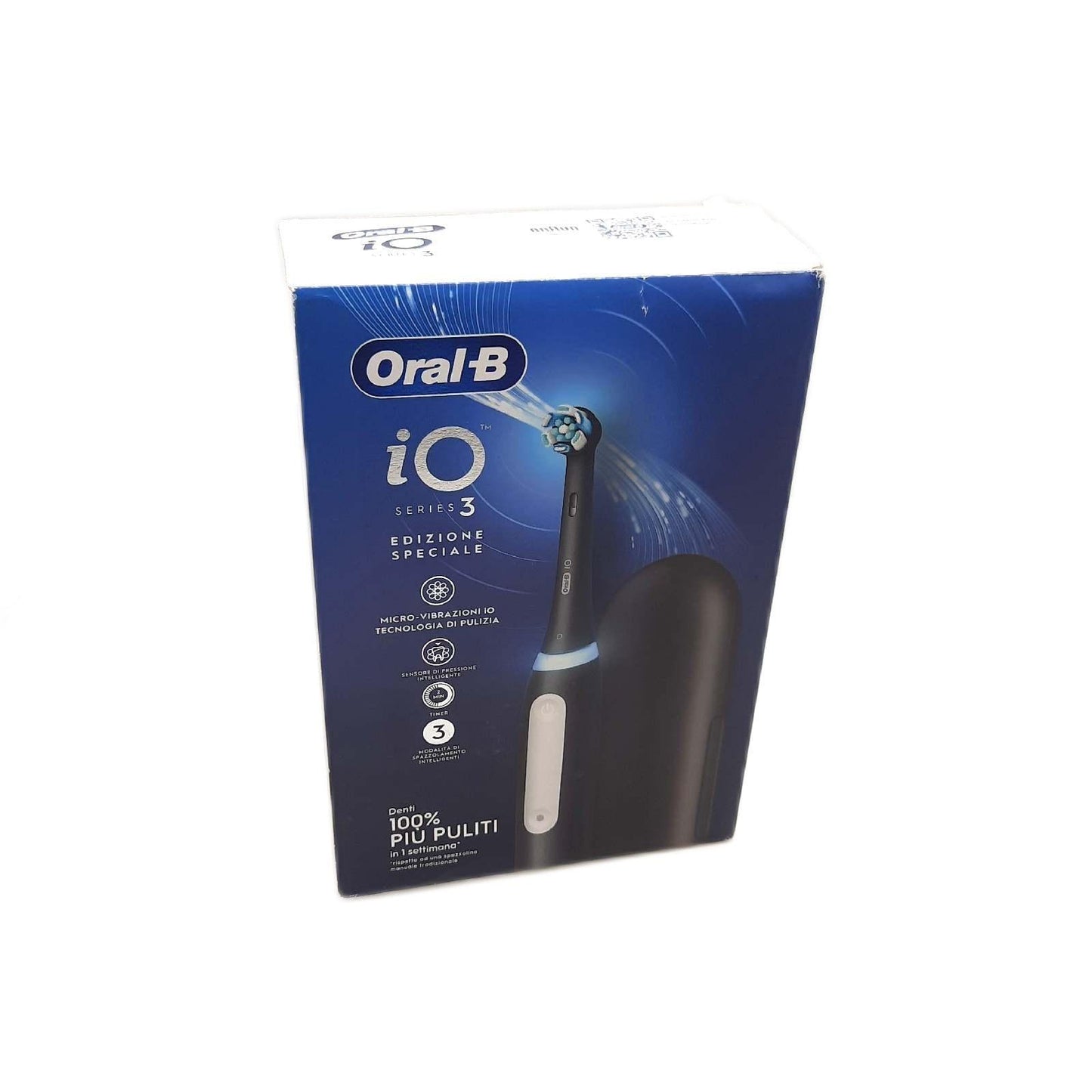 Oral-B Wiederaufladbare elektrische Zahnbürste iO 3 Schwarz 1 Ersatzkopf 1 Oral
