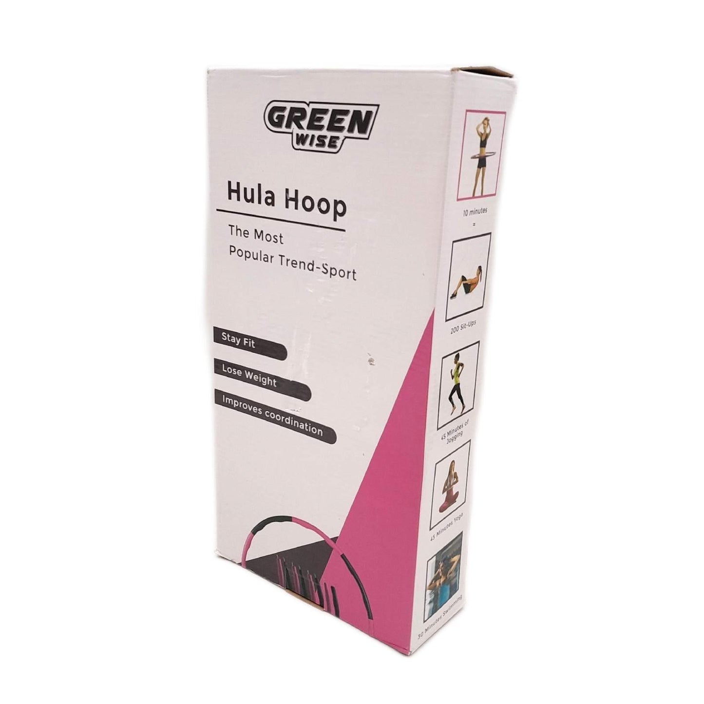 GreenWise™ Hula Hoop Sport Reifen 1,0 kg aus Edelstahl für Erwachsene & Kinder zur Gewichtsabnahme Massage Fitness | mit Videokurs | 95 cm | hochwertiger Schaumstoff | inkl. Tragetasche