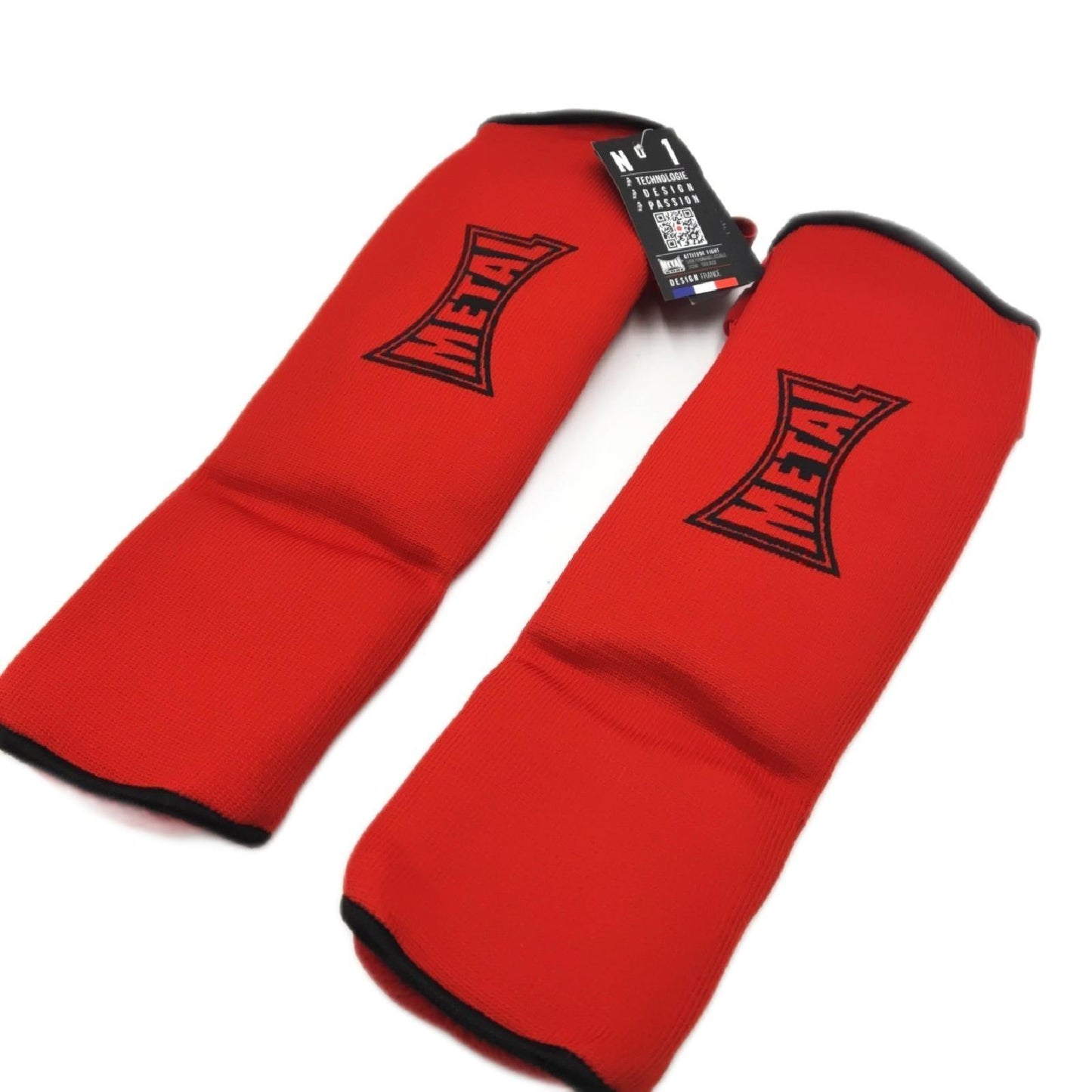 Metal Boxe Schienbeinschoner Schutzausrüstung Rot XS Kickboxen Fuss