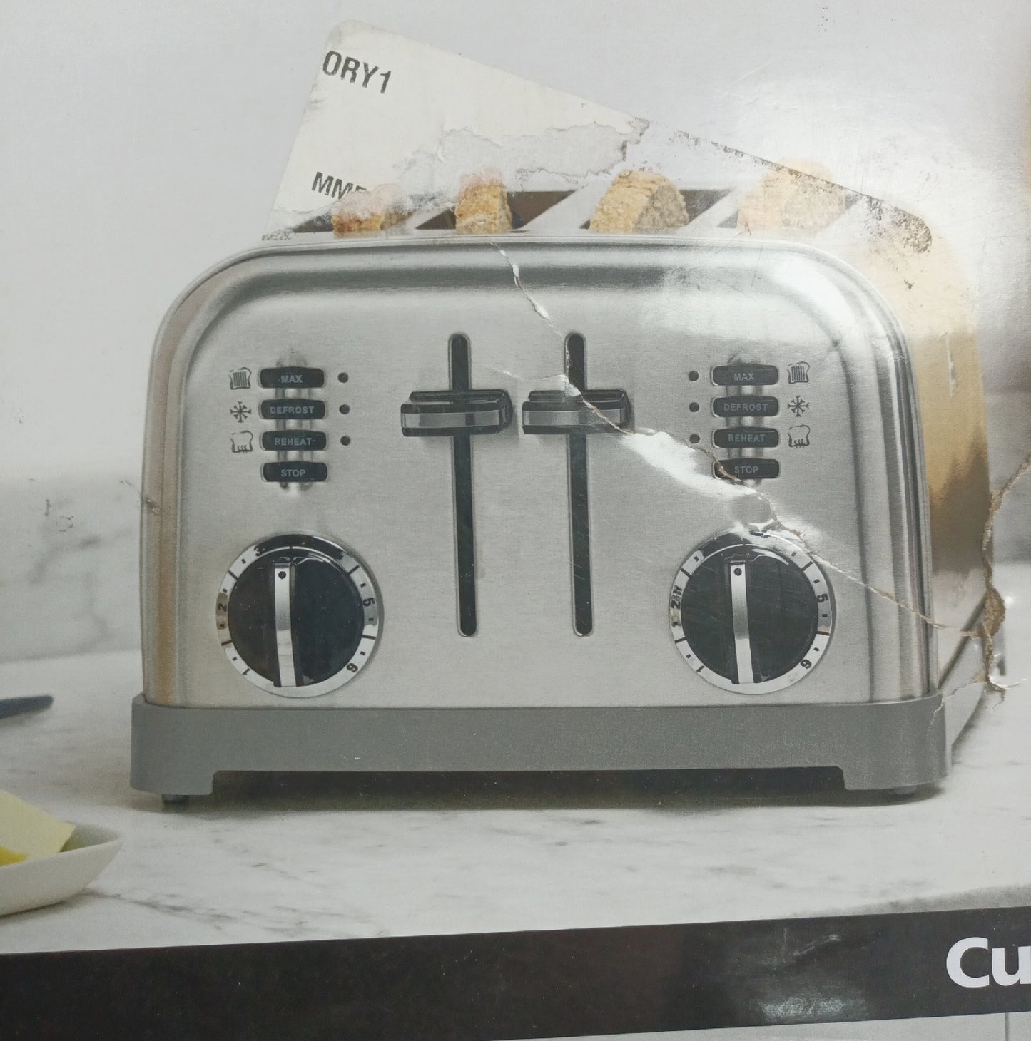 Cuisinart Toaster Küchengeräte CPT180E Edelstahl 4 Scheiben Bagel