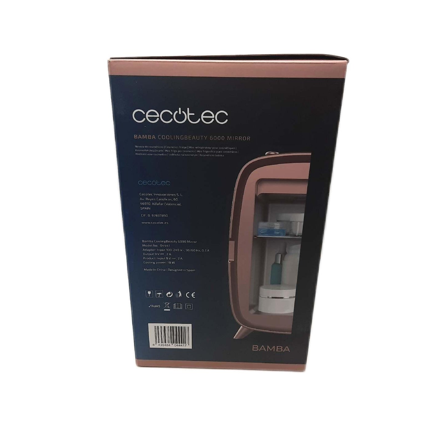Cecotec Mini Kühlschrank Kosmetik 6 Liter Bamba CoolingBeauty 6000 Spiegel komp