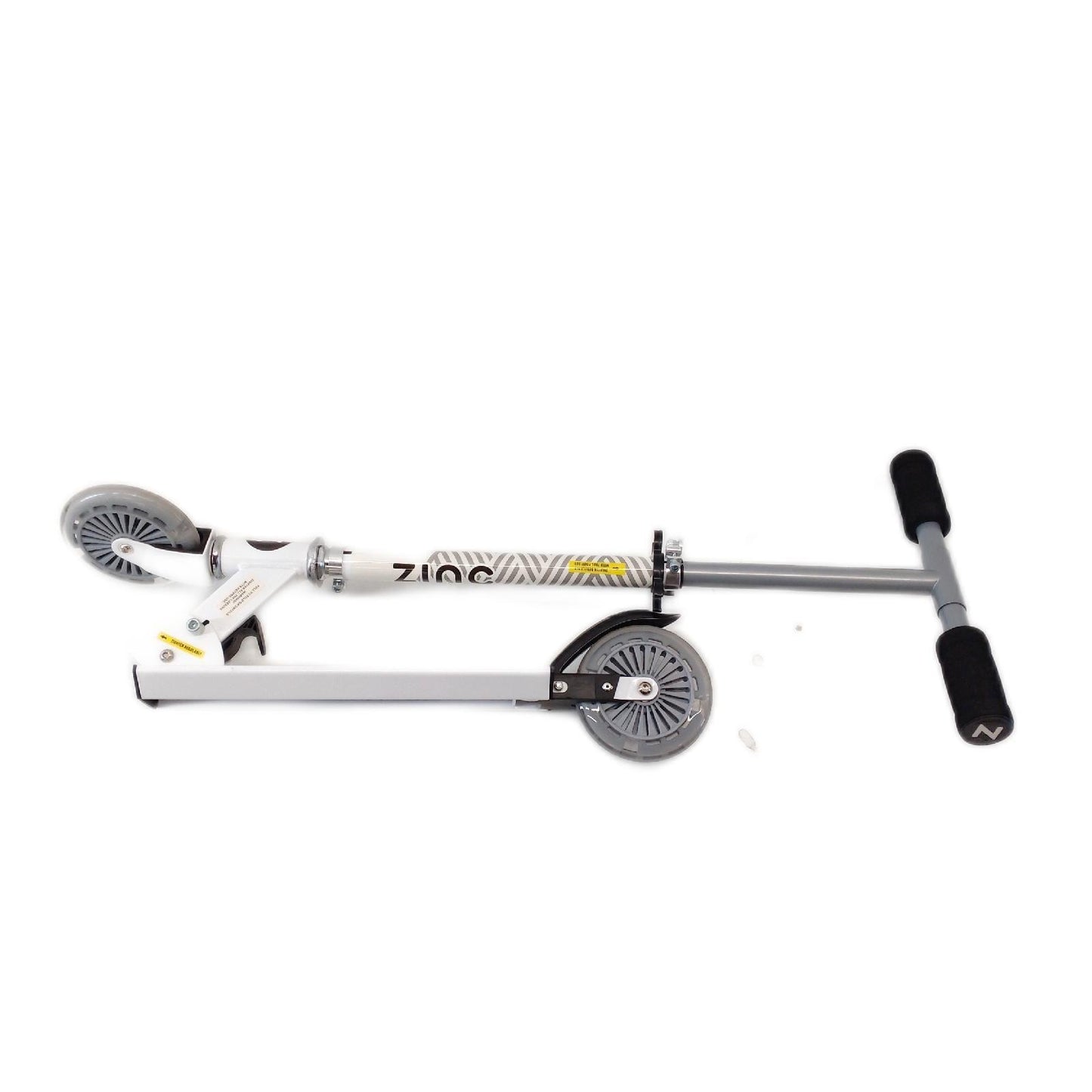 Zinc Two Wheeled Rider Kinderroller ab 3 Jahren – Faltbarer 2-Rad-Scooter mit LED-Rädern, leicht, höhenverstellbar, rutschfest, Hinterradbremse, weiche Griffe, Weiß