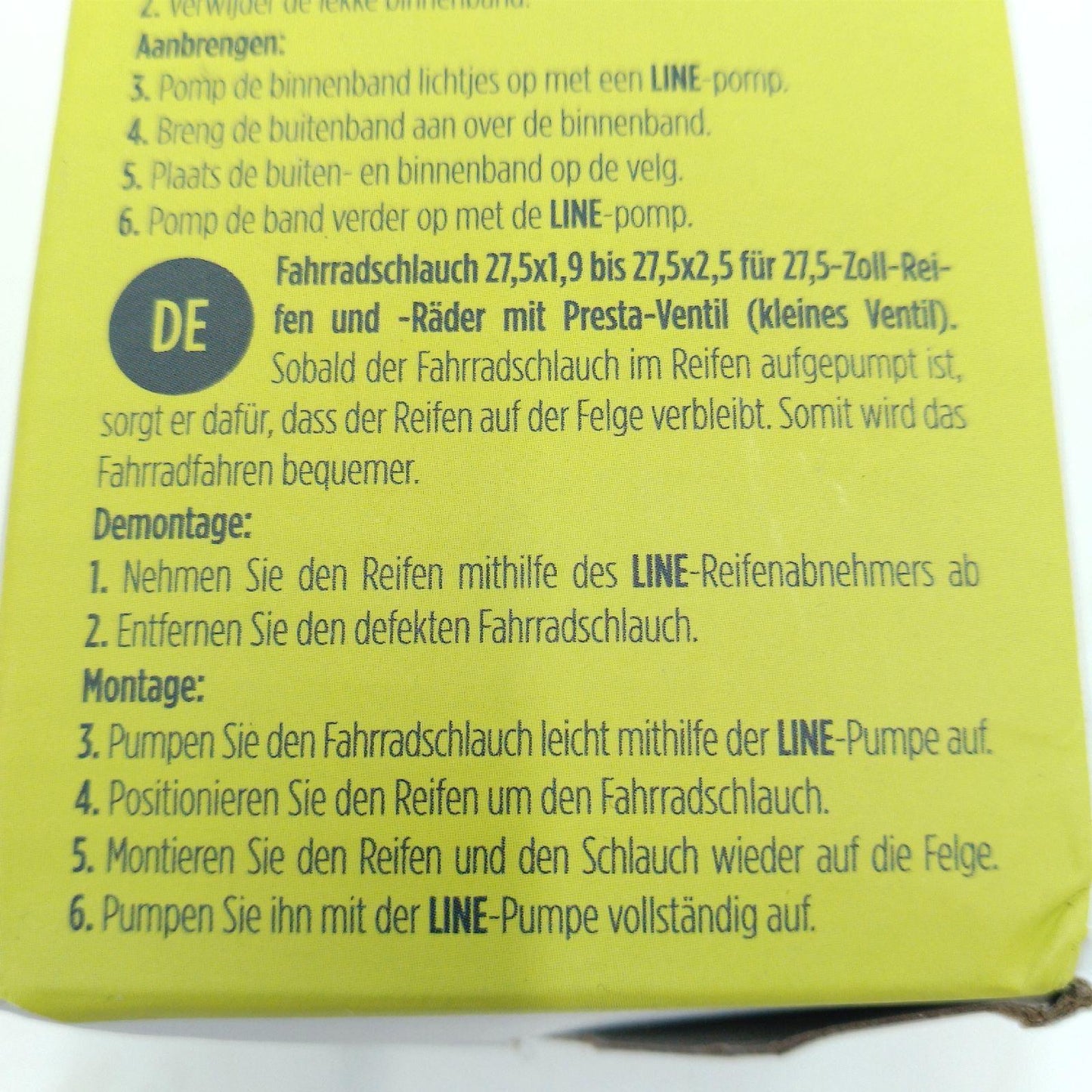 Line Luftschlauch Fahrradteile 27 5 x 1 9 A 27
