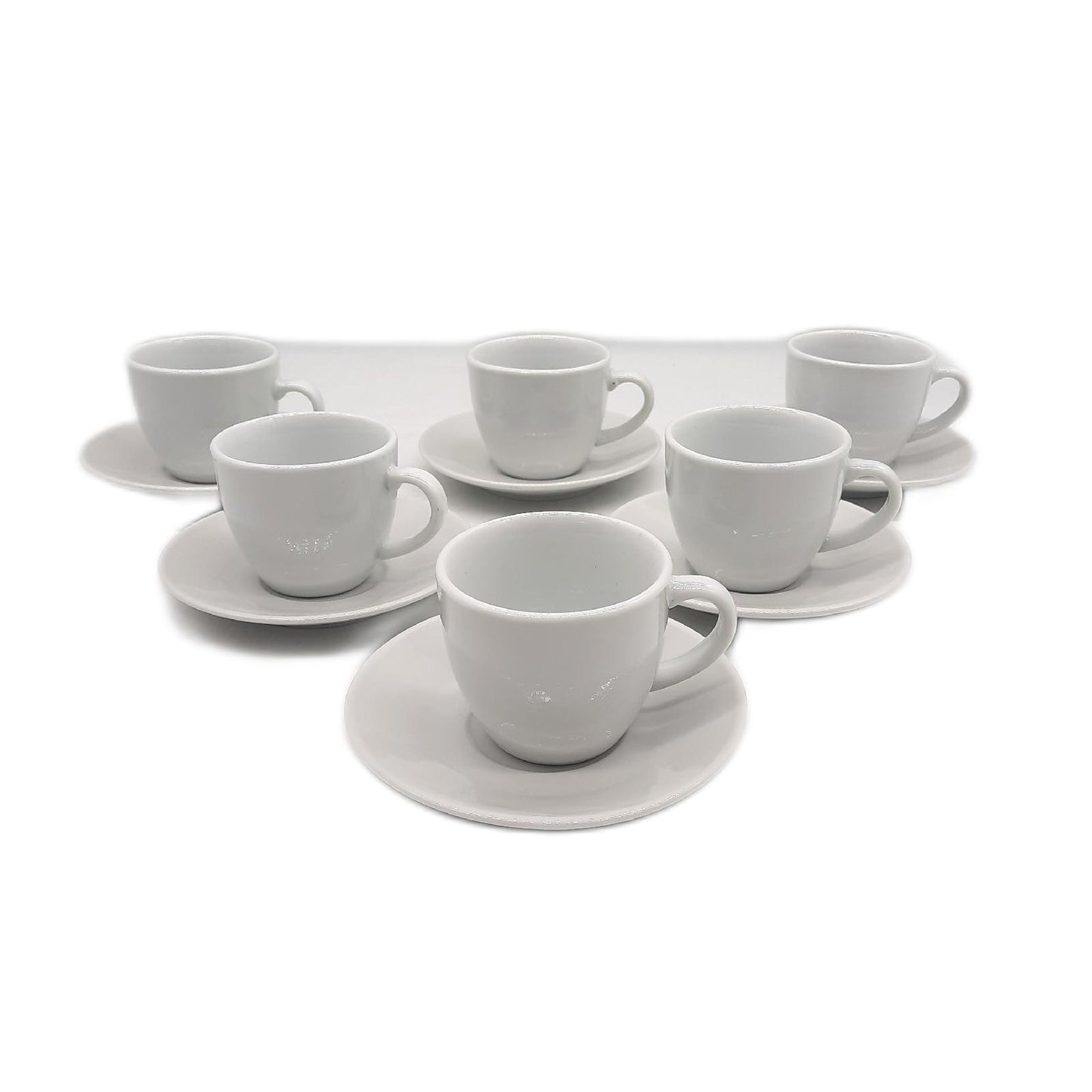 Quid Tassen Geschirrset Küchenhilfe Renova Set 6 Tassen Untertassen Weiß 9 cl Küchenhelfer