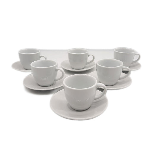 Quid Tassen Geschirrset Küchenhilfe Renova Set 6 Tassen Untertassen Weiß 9 cl Küchenhelfer