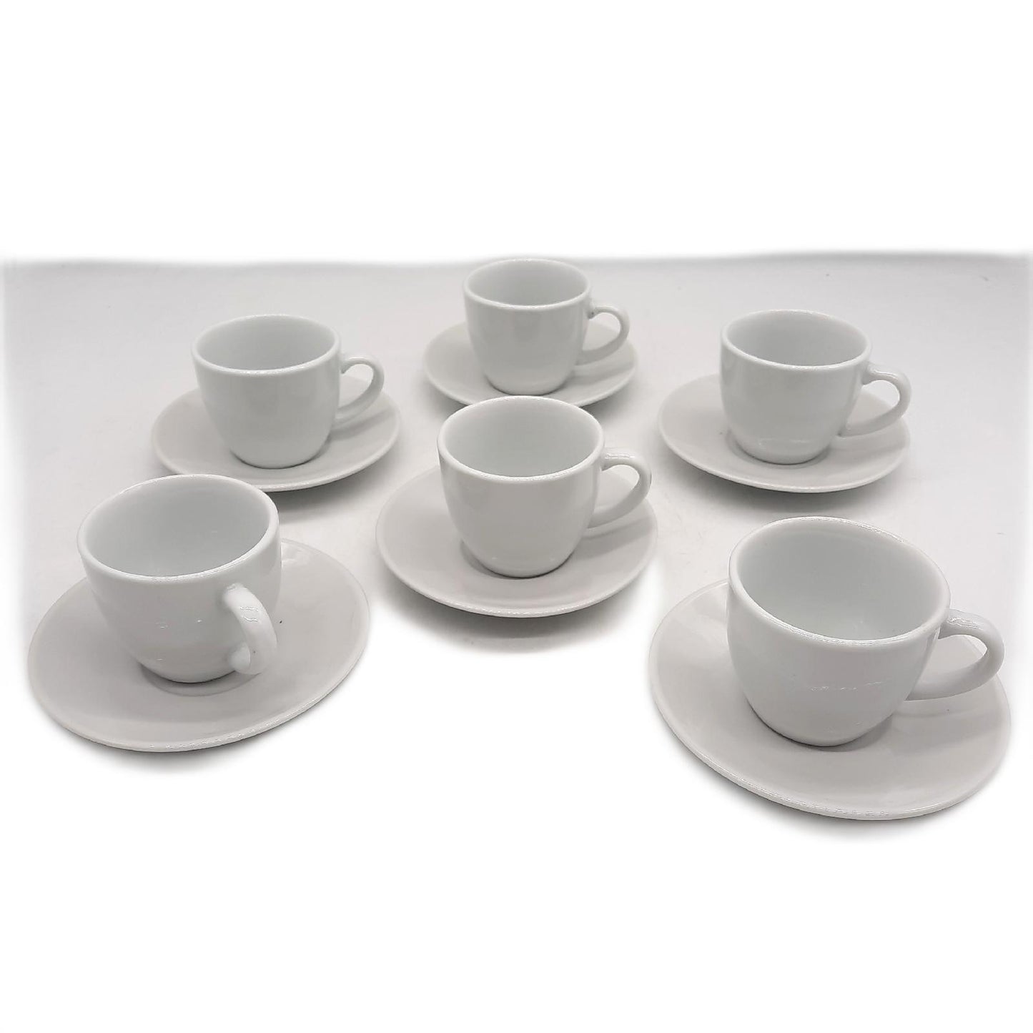 Quid Tassen Geschirrset Küchenhilfe Renova Set 6 Tassen Untertassen Weiß 9 cl Küchenhelfer