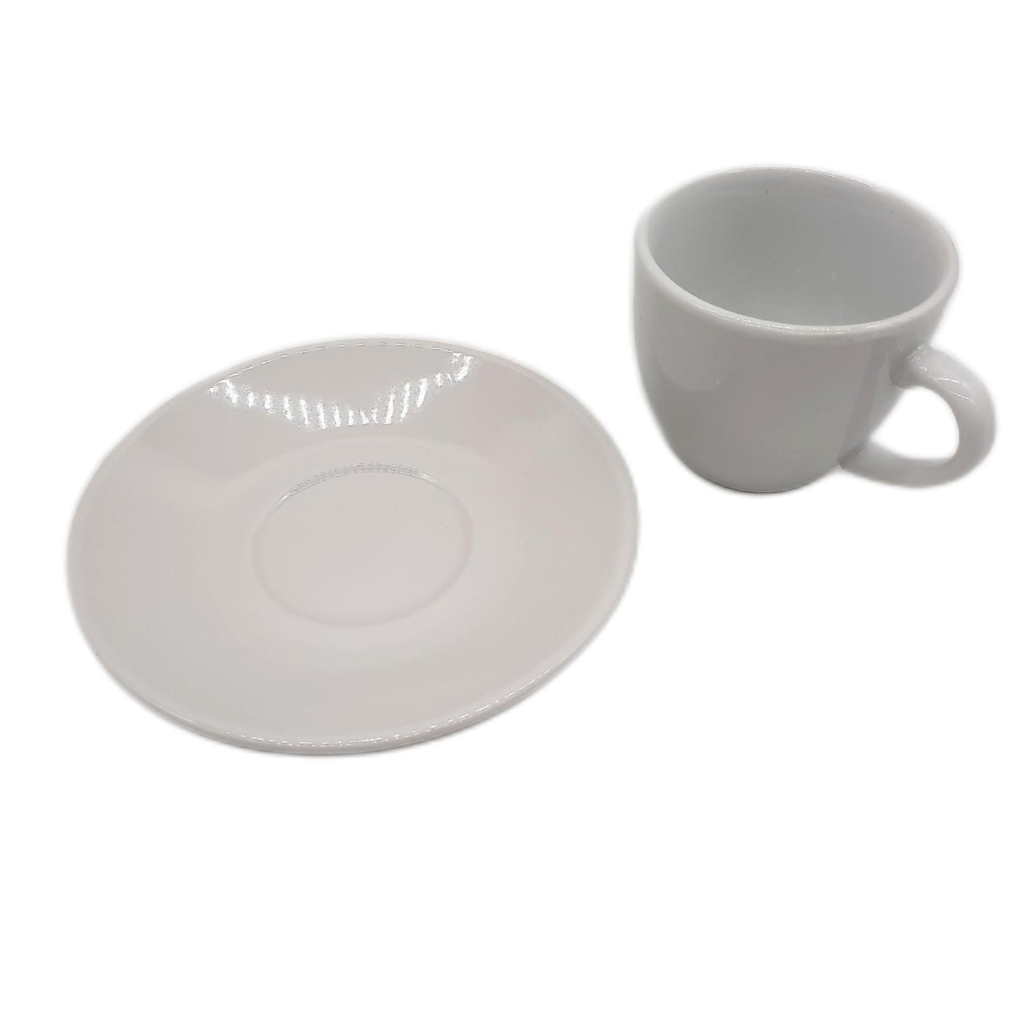 Quid Tassen Geschirrset Küchenhilfe Renova Set 6 Tassen Untertassen Weiß 9 cl Küchenhelfer