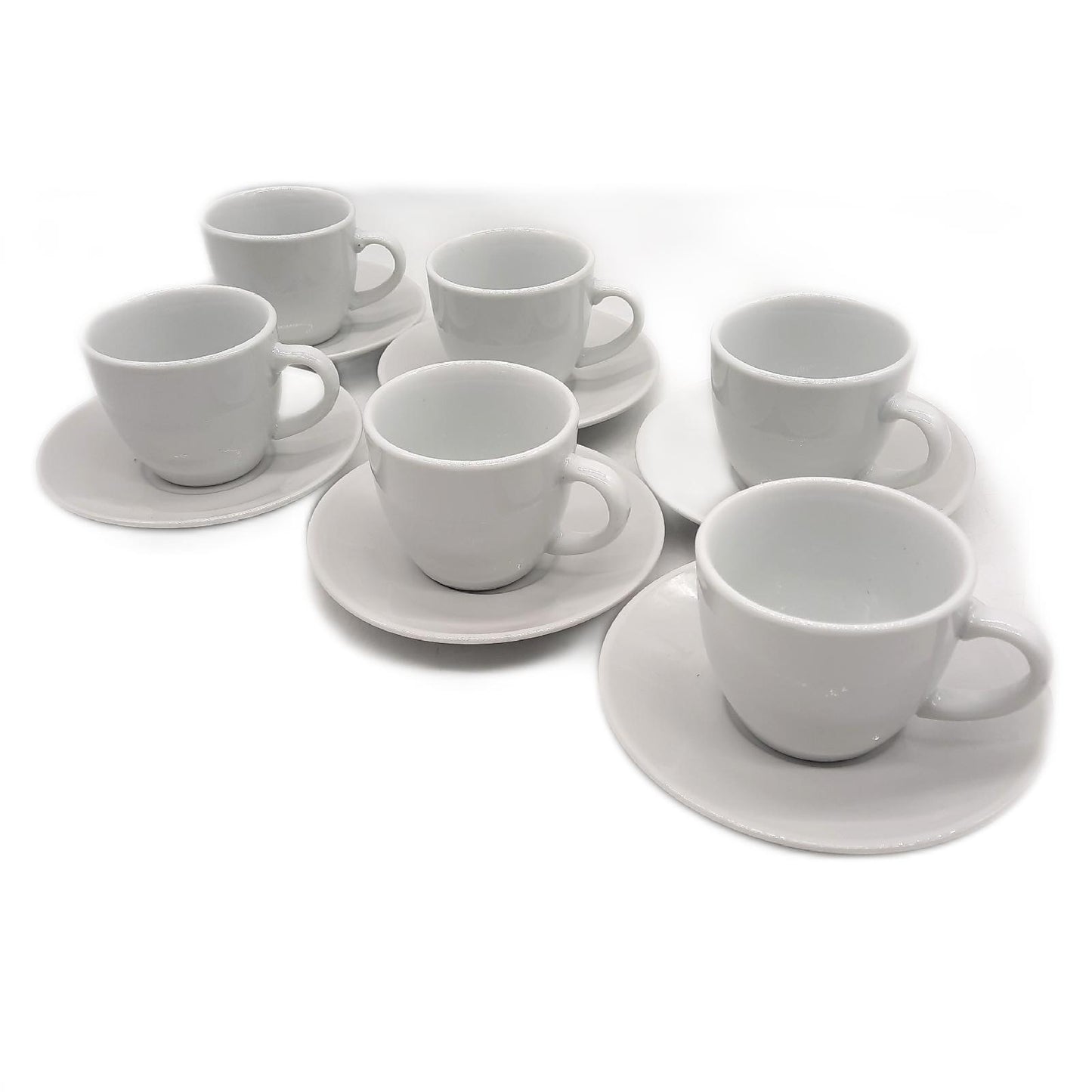Quid Tassen Geschirrset Küchenhilfe Renova Set 6 Tassen Untertassen Weiß 9 cl Küchenhelfer