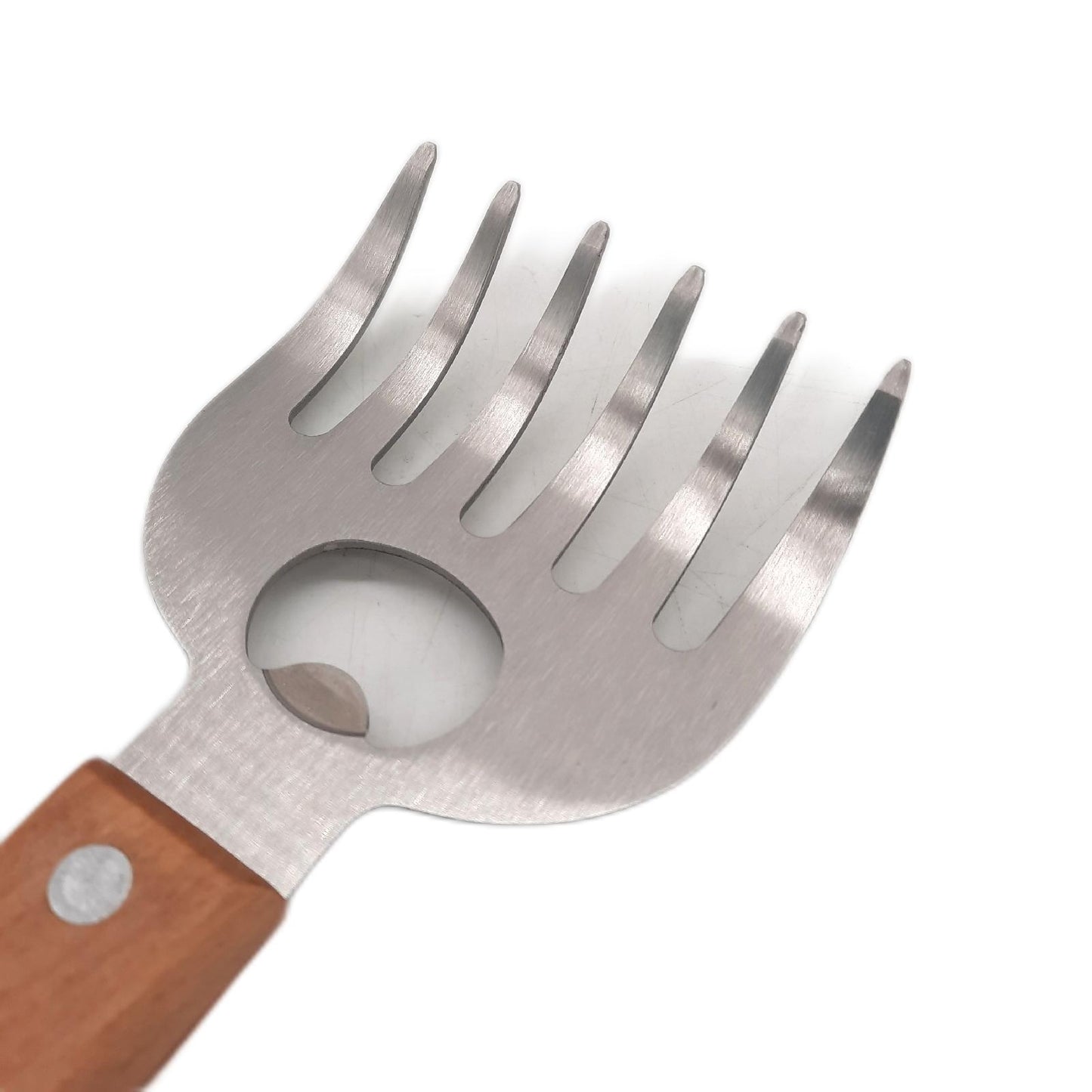 Fleischzerkleinerer Küchenhelfer Küchenutensilien aus Edelstahl lange Holzgriffe ideal für Pulled Pork Truthahn Huhn