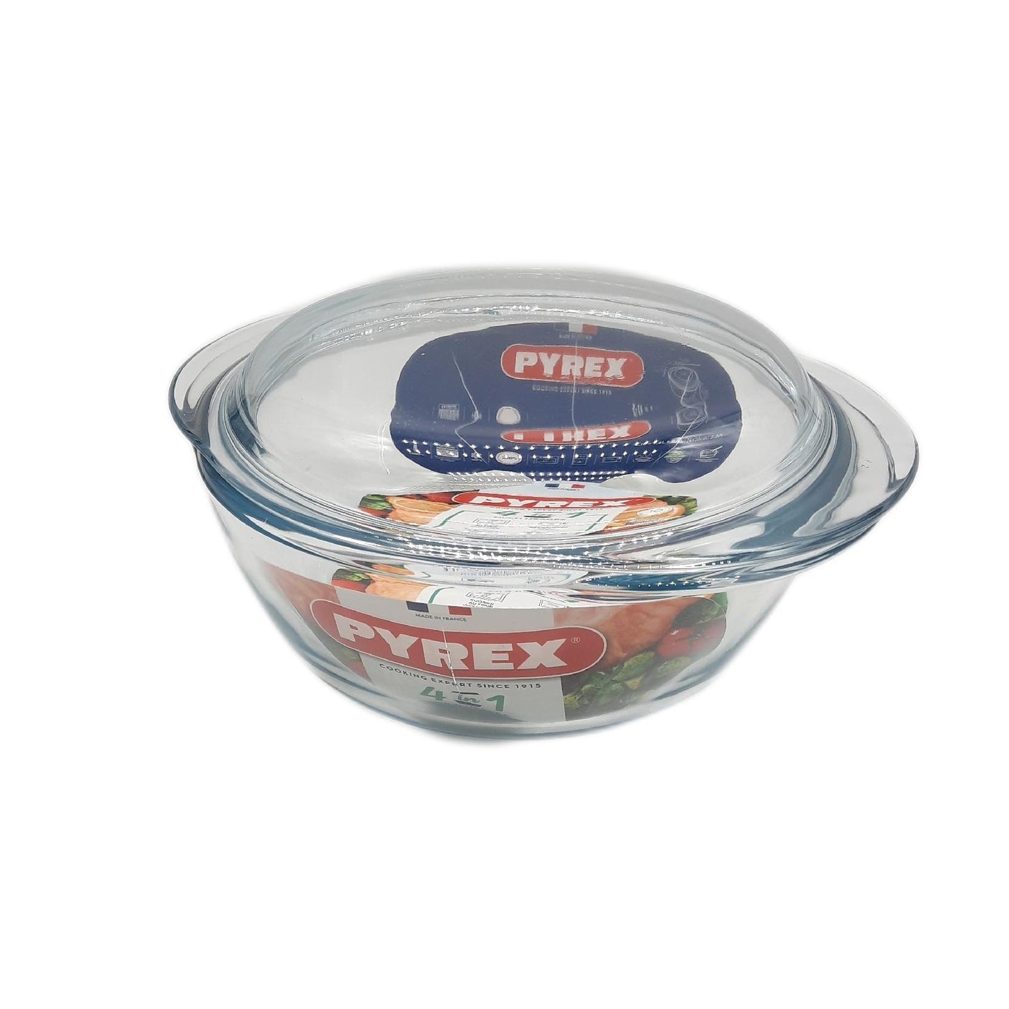 Pyrex Kasserolle Kochgeschirr 21 Liter spülmaschinenfest rund transparent mit Deckel groß
