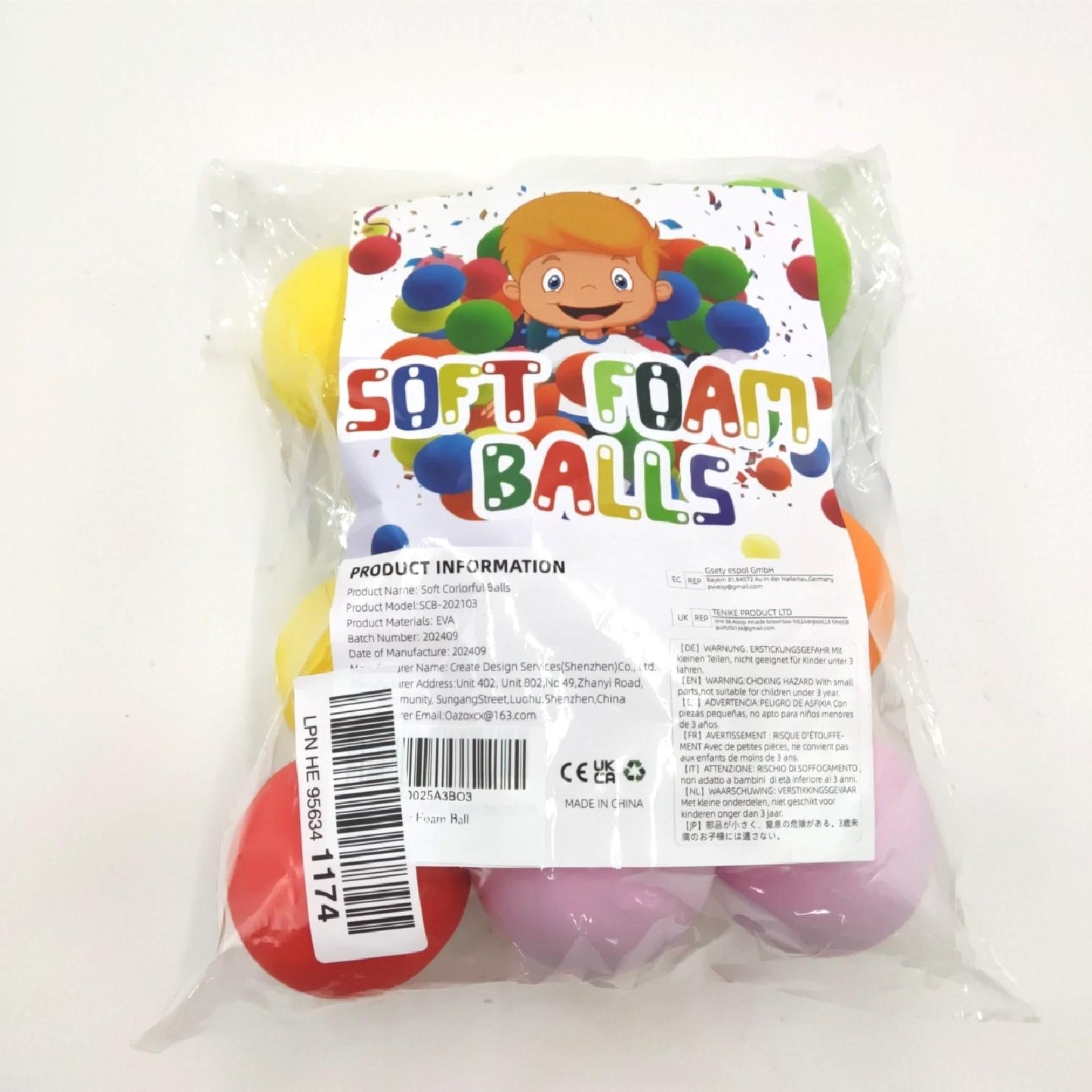 Oazoxcx Schaumstoffbälle Spielzeug Bälle weiche sichere Indoor Spielspaß 12 Stück