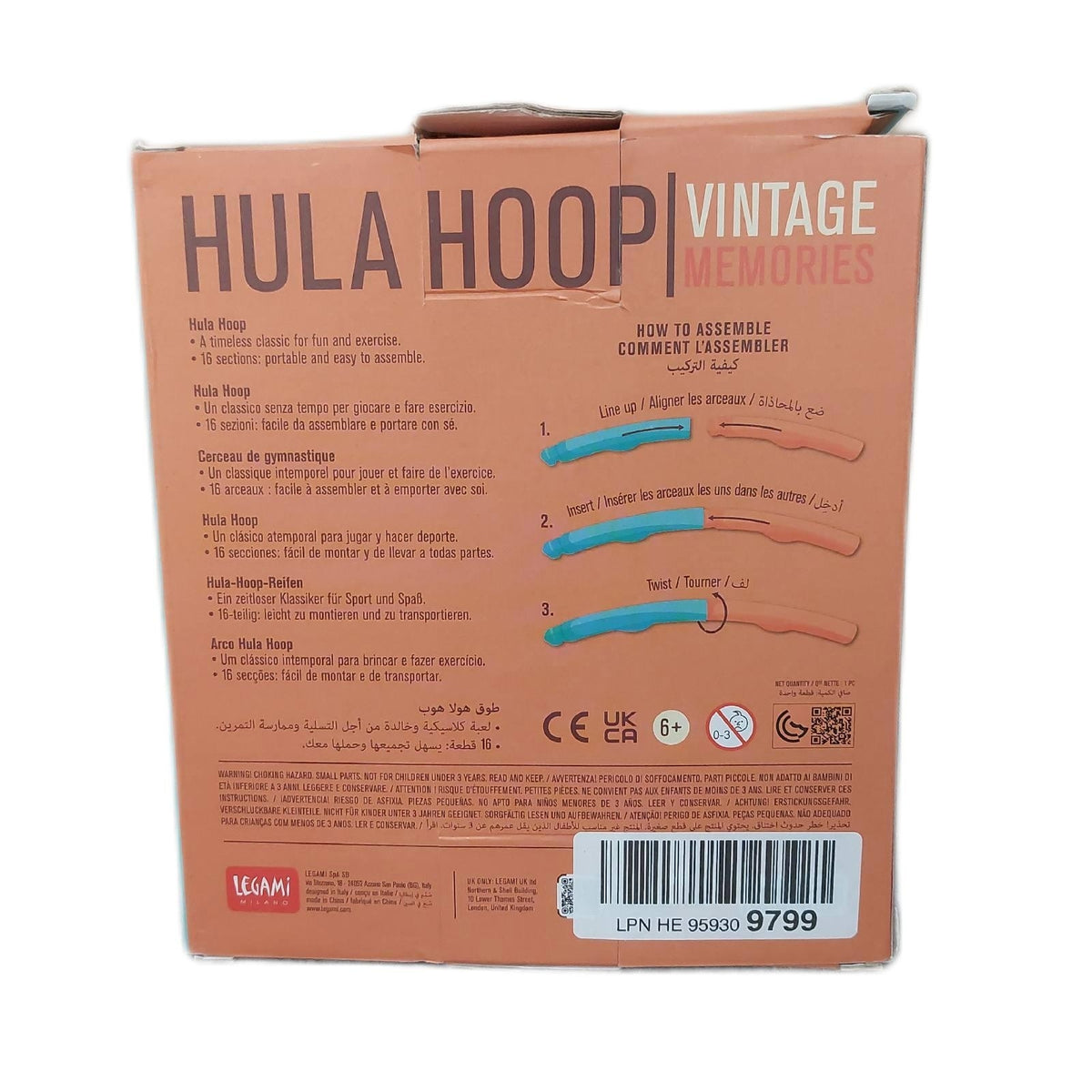Legami - Hula Hoop Erwachsene  Hula Hoop Kinder  Fitness Abnehmen  Kreis Spiel Spaß garantiert  einfach zu montieren  einfach zu bedienen  16 Abschnitte  Durchmesser 78 cm