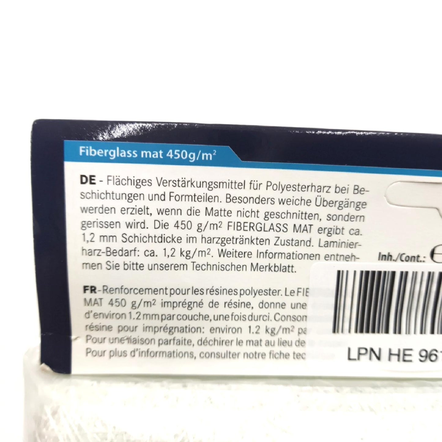 Yachtcare Glasfasermatte Reparaturbedarf Bootsbau GFK Reparatur mit Polyesterhar