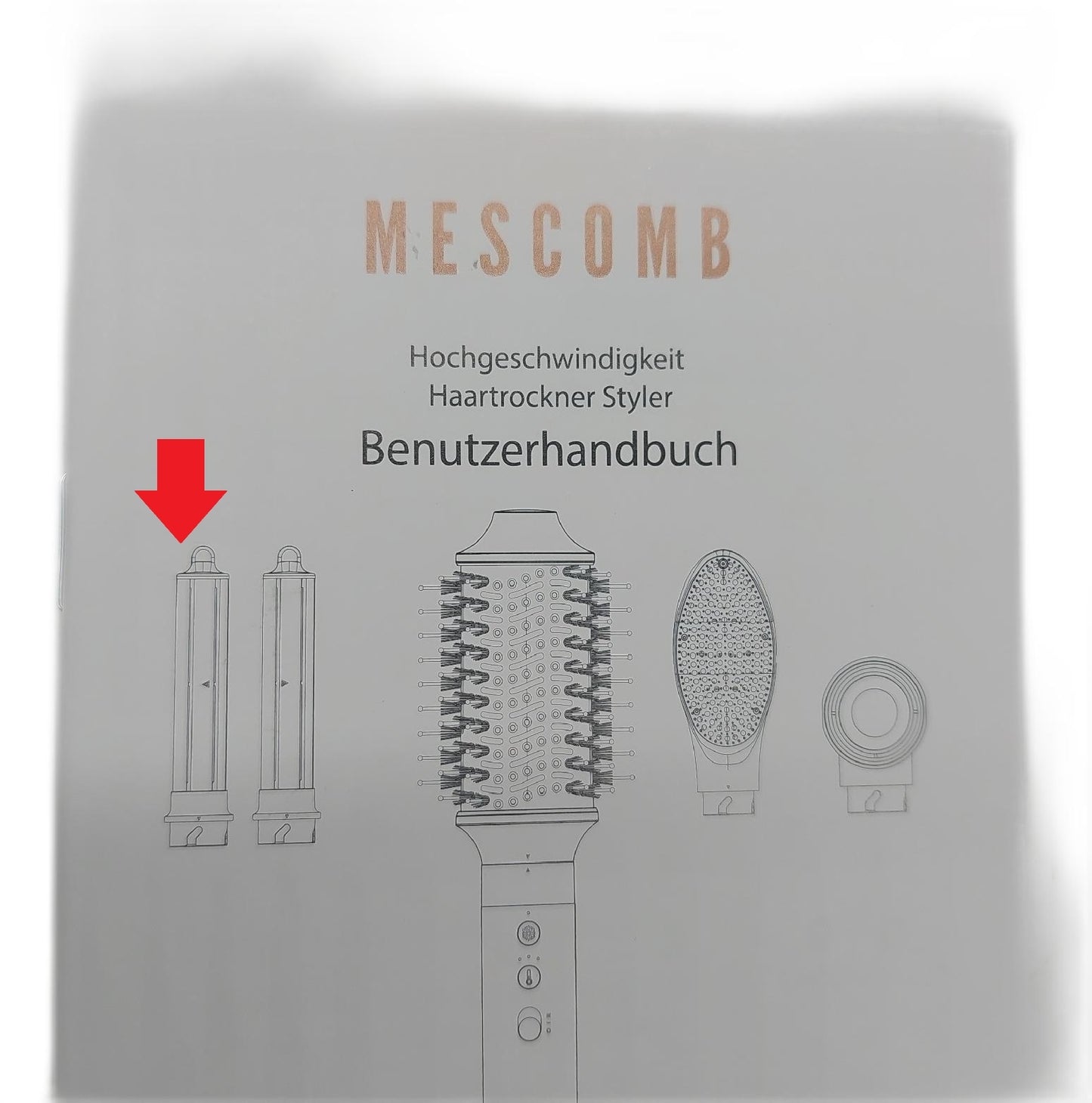 MESCOMB Airstyler Professioneller Hairstyler Set Ionen linker Lockenstab fehlt