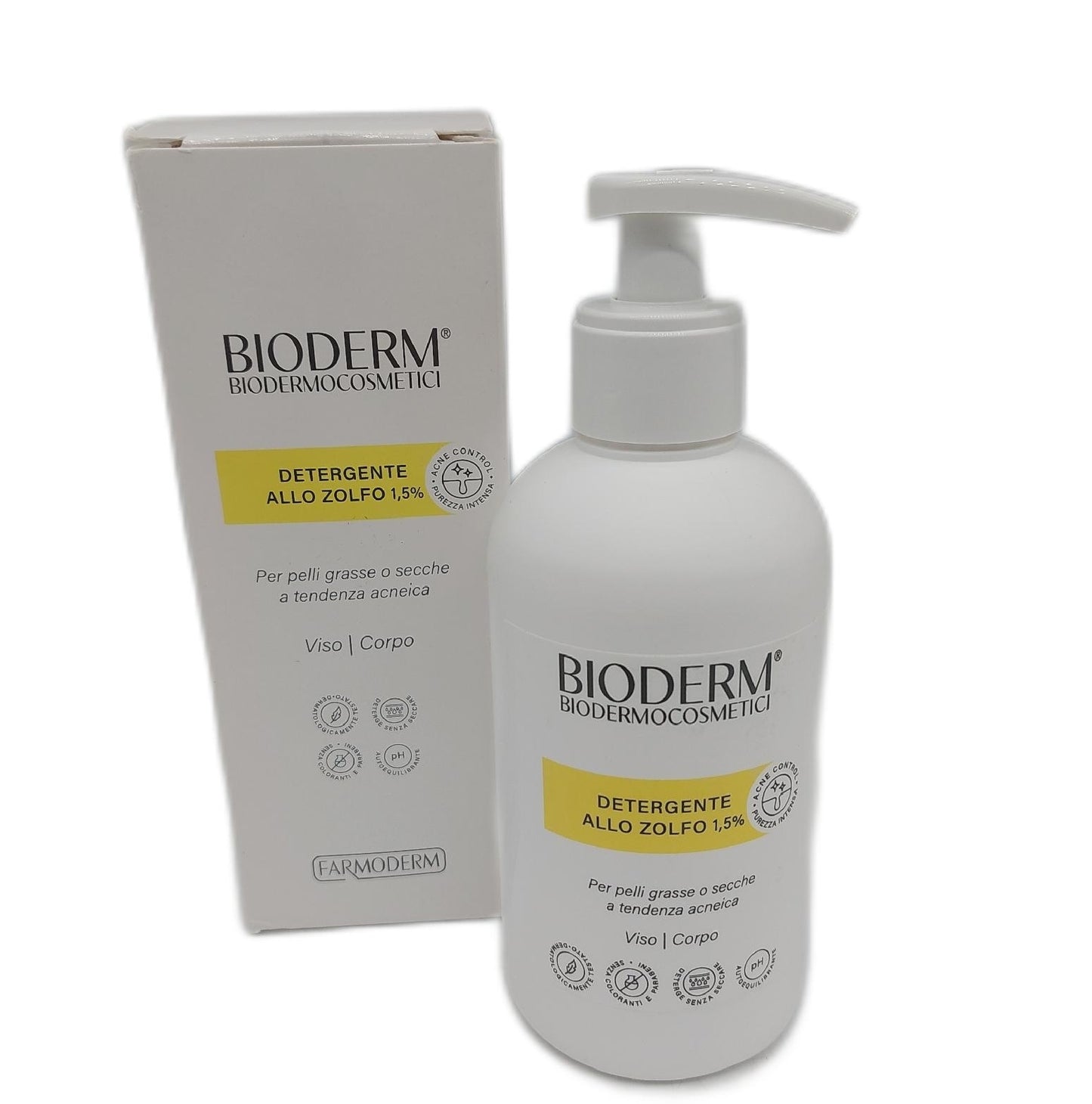 Bioderm S Schwefelhaltiges Reinigungsmittel für fettige Haut und gegen Akne, Mitesser und",