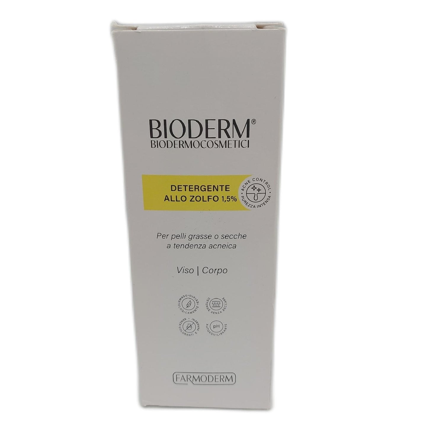 Bioderm S Schwefelhaltiges Reinigungsmittel für fettige Haut und gegen Akne, Mitesser und",