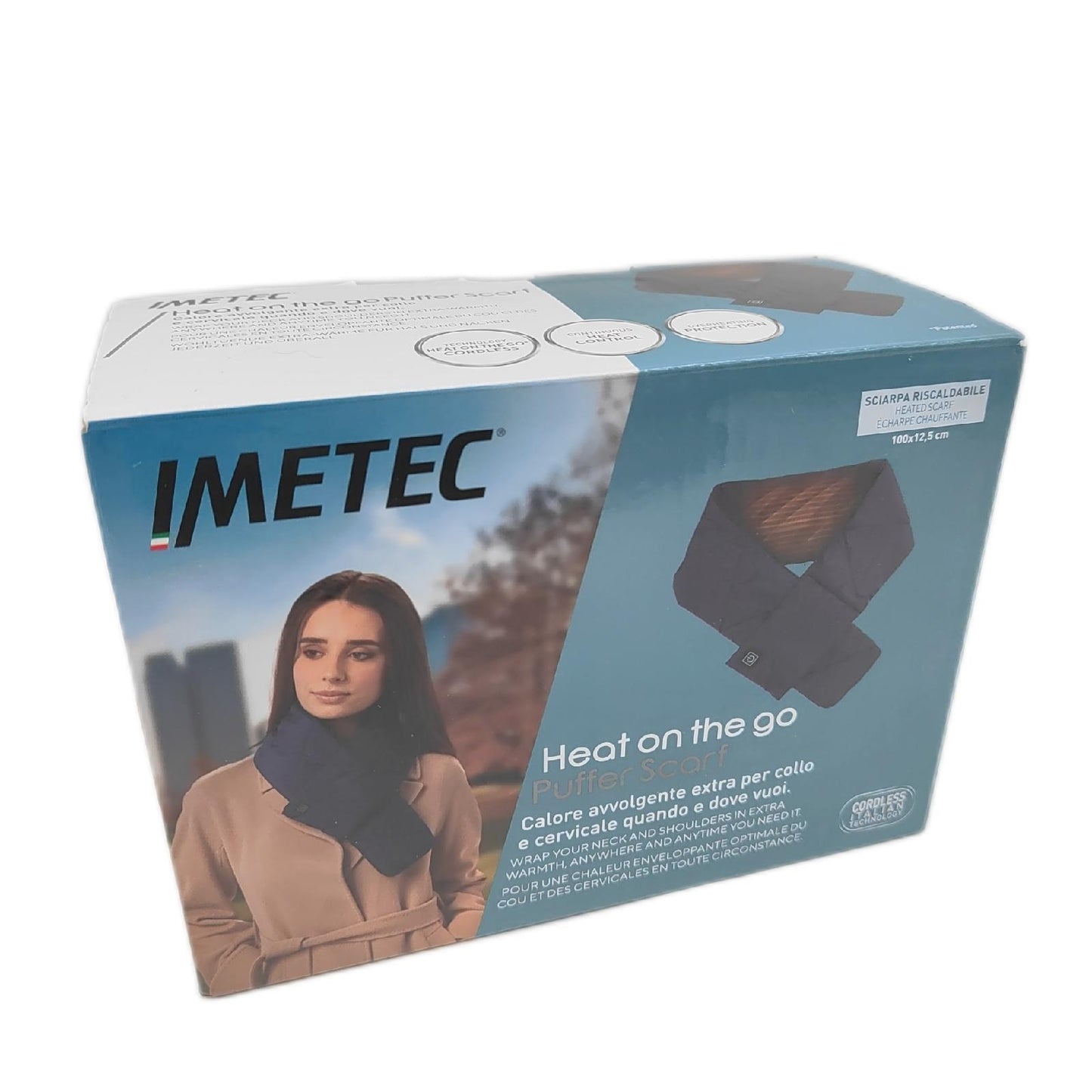 Imetec Schal Wärmegerät Heat On The Go Puffer Sciarpa kabellos Temperaturregelung