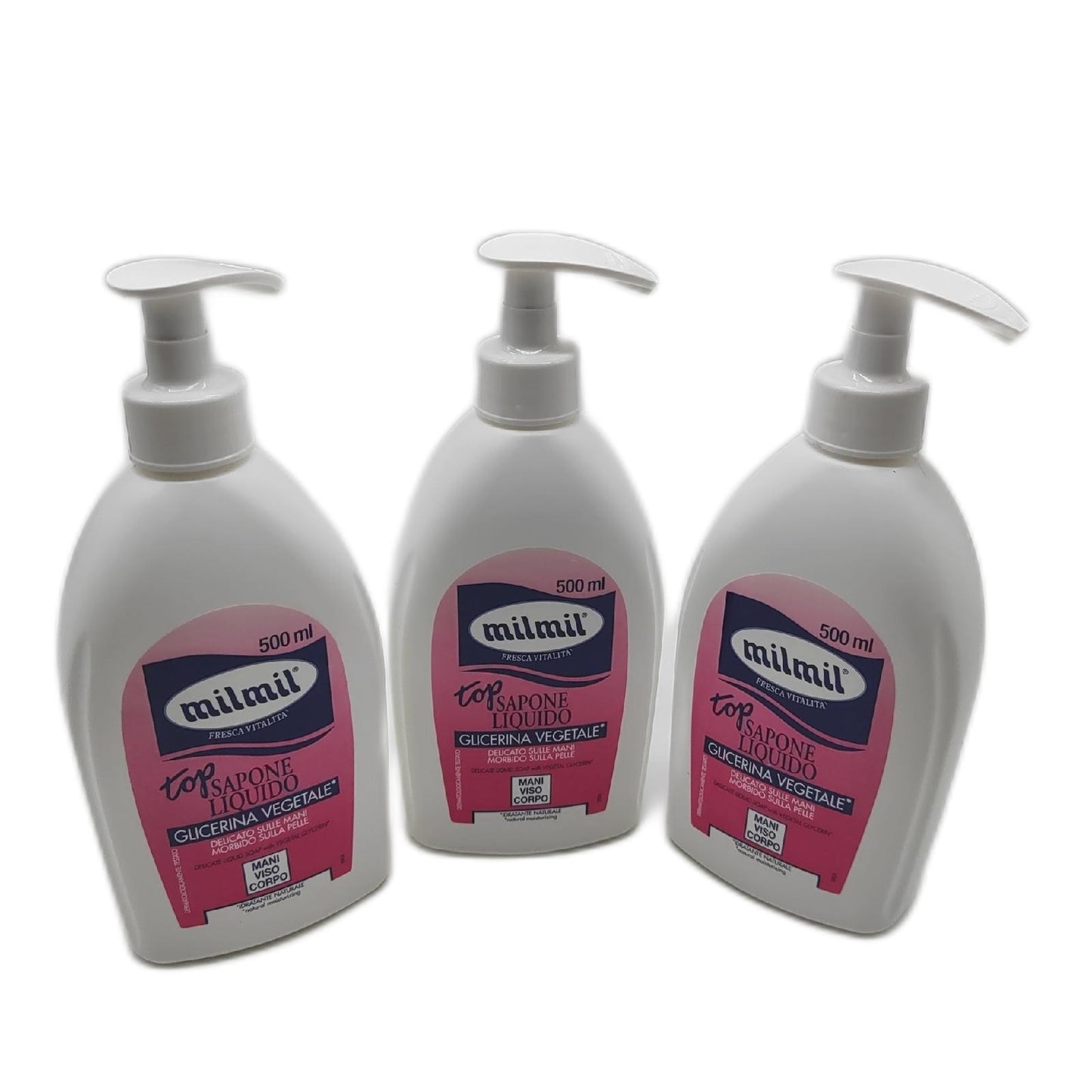 Milmil Flüssigseife Pflege Kosmetik 3er Pack natürliche Feuchtigkeitserhaltung san